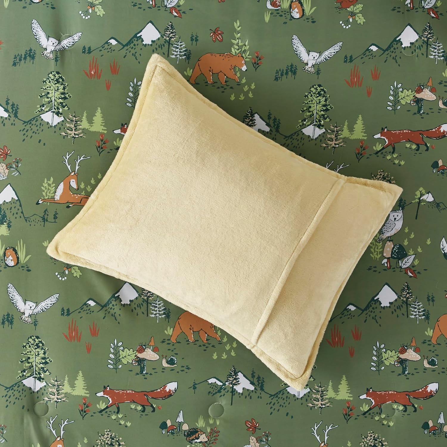 MI ZONE Kids Fluffy Comforter Set with Forest Animals