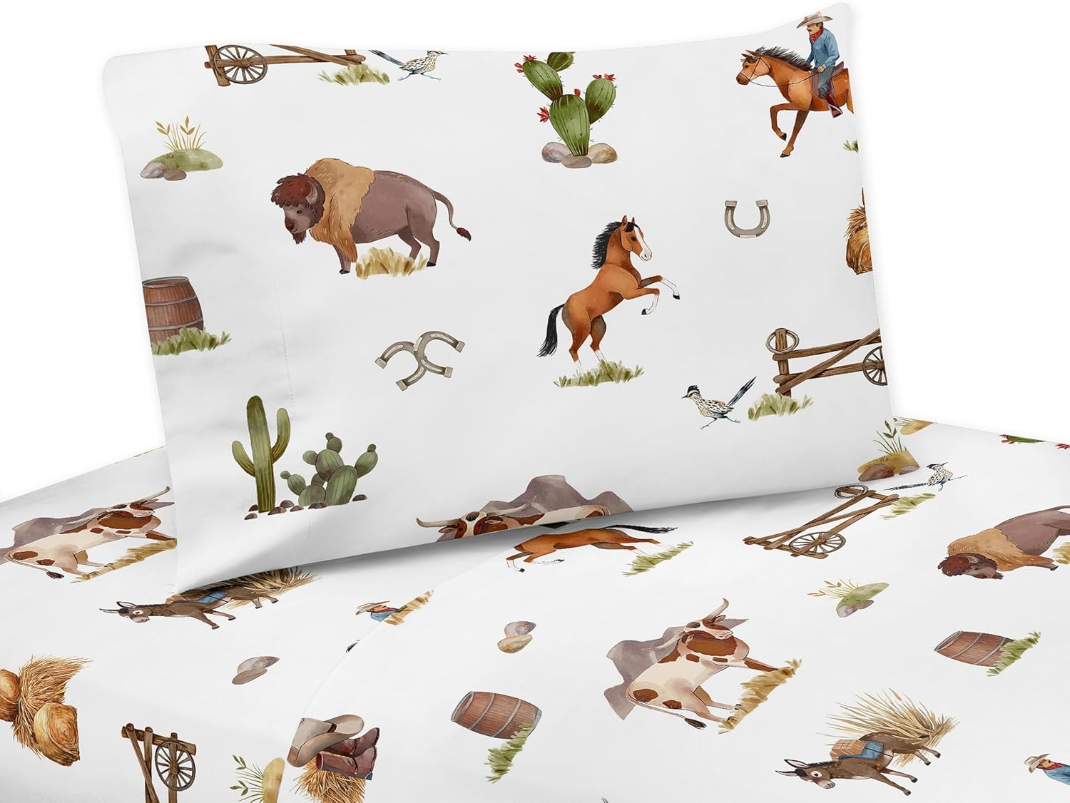 Sweet Jojo Designs Western Cowboy Boy Queen Sheet Set