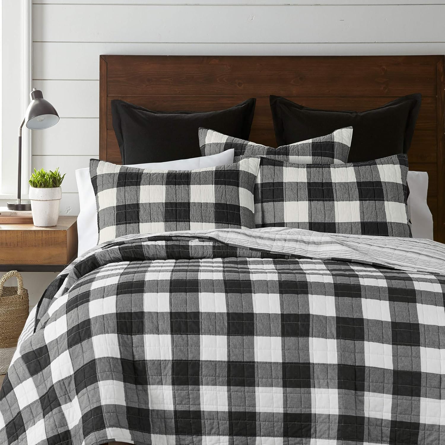 Levtex Home Camden Bedspread Set Queen Black Cream