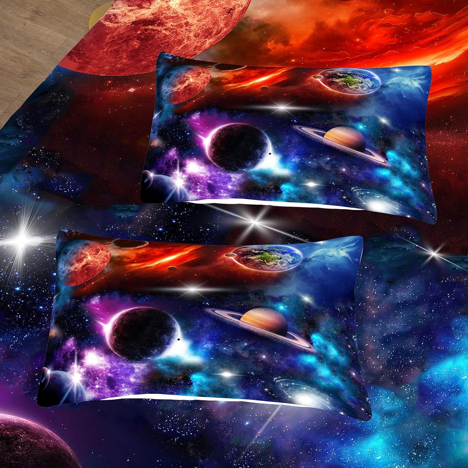 NINENINE Galaxy Comforter Set for Kids Full Size