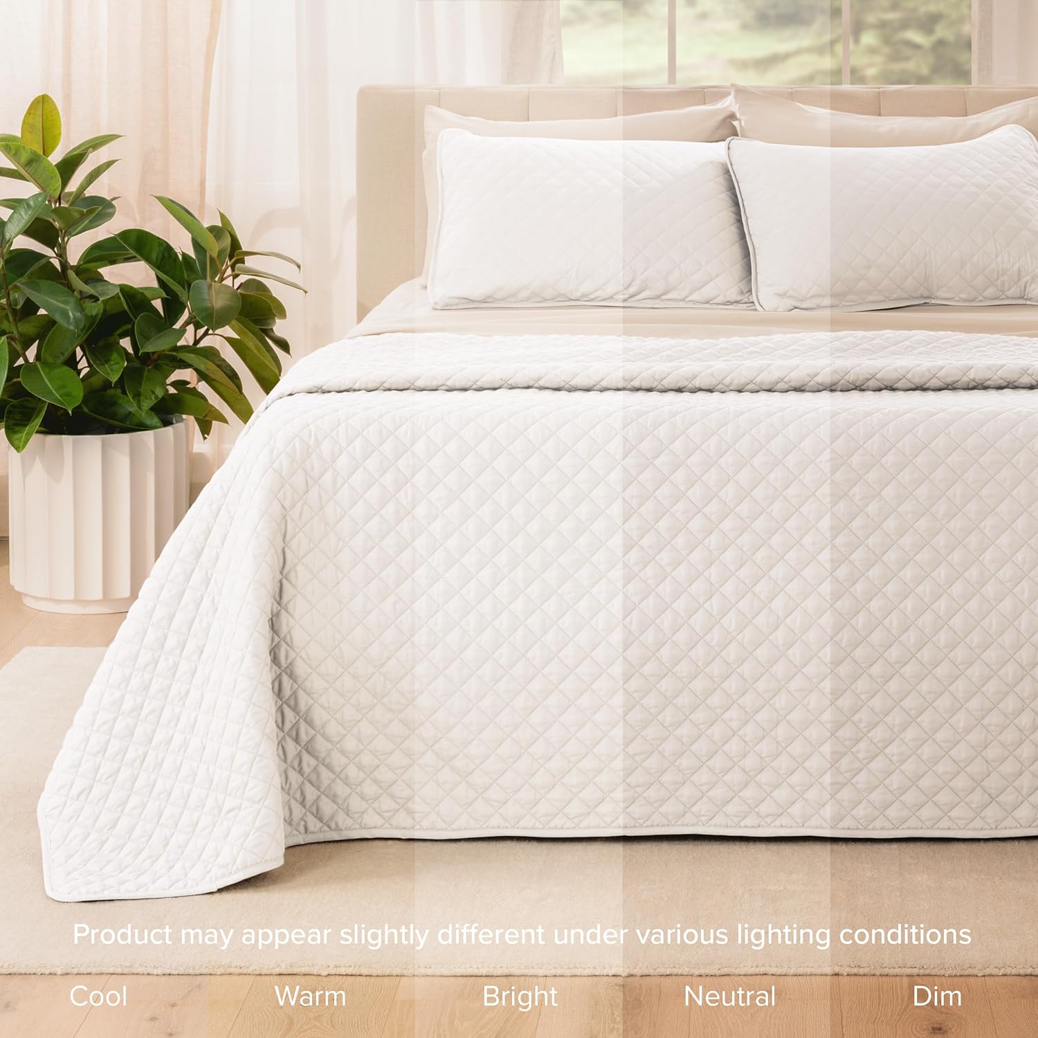 Bare Home Premium 3 Piece Quilt Set - King Size - White