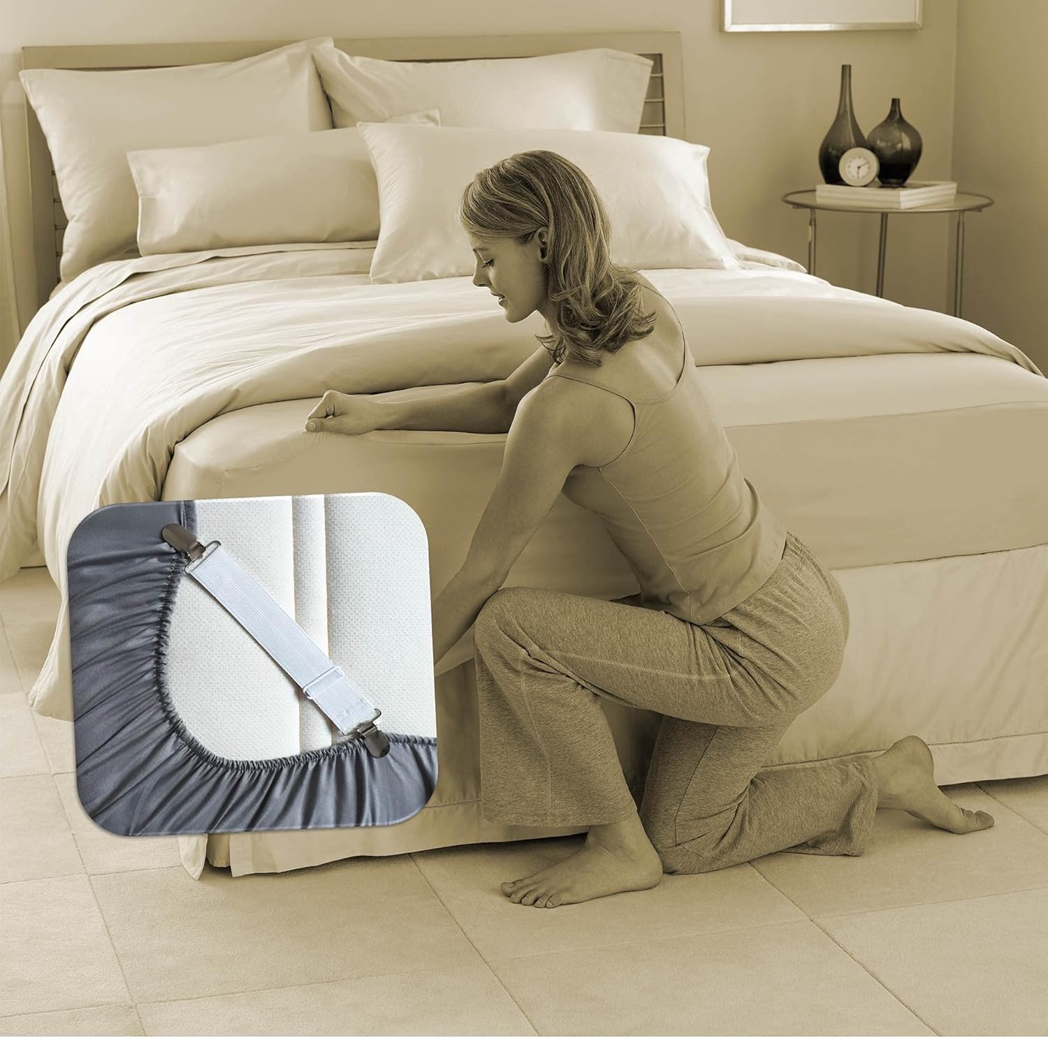 RayTour Sheet Straps Bed Sheet Keeper Holder for Corners