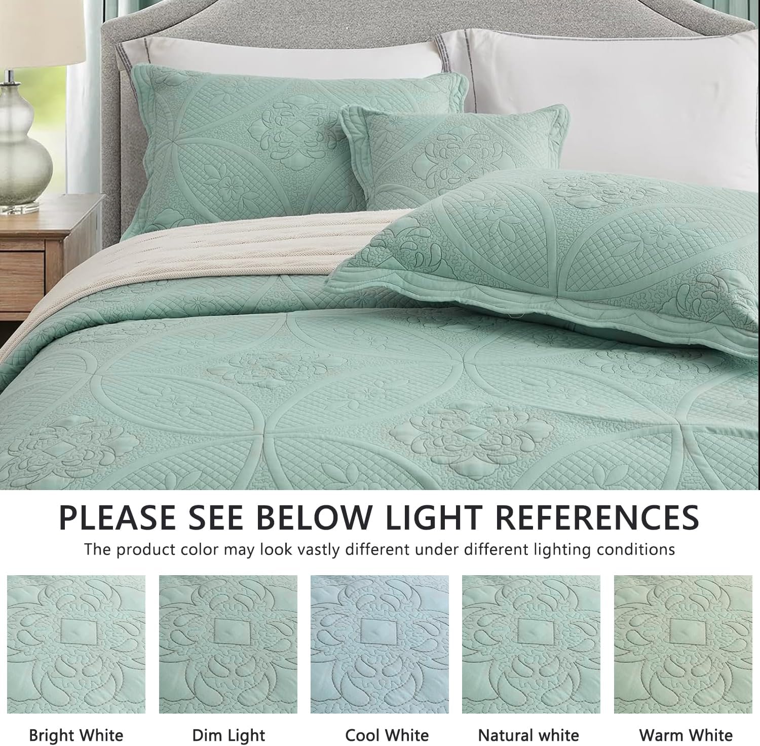 DaisyHuang Oversized Bedspread Set 5 Piece Seaglass