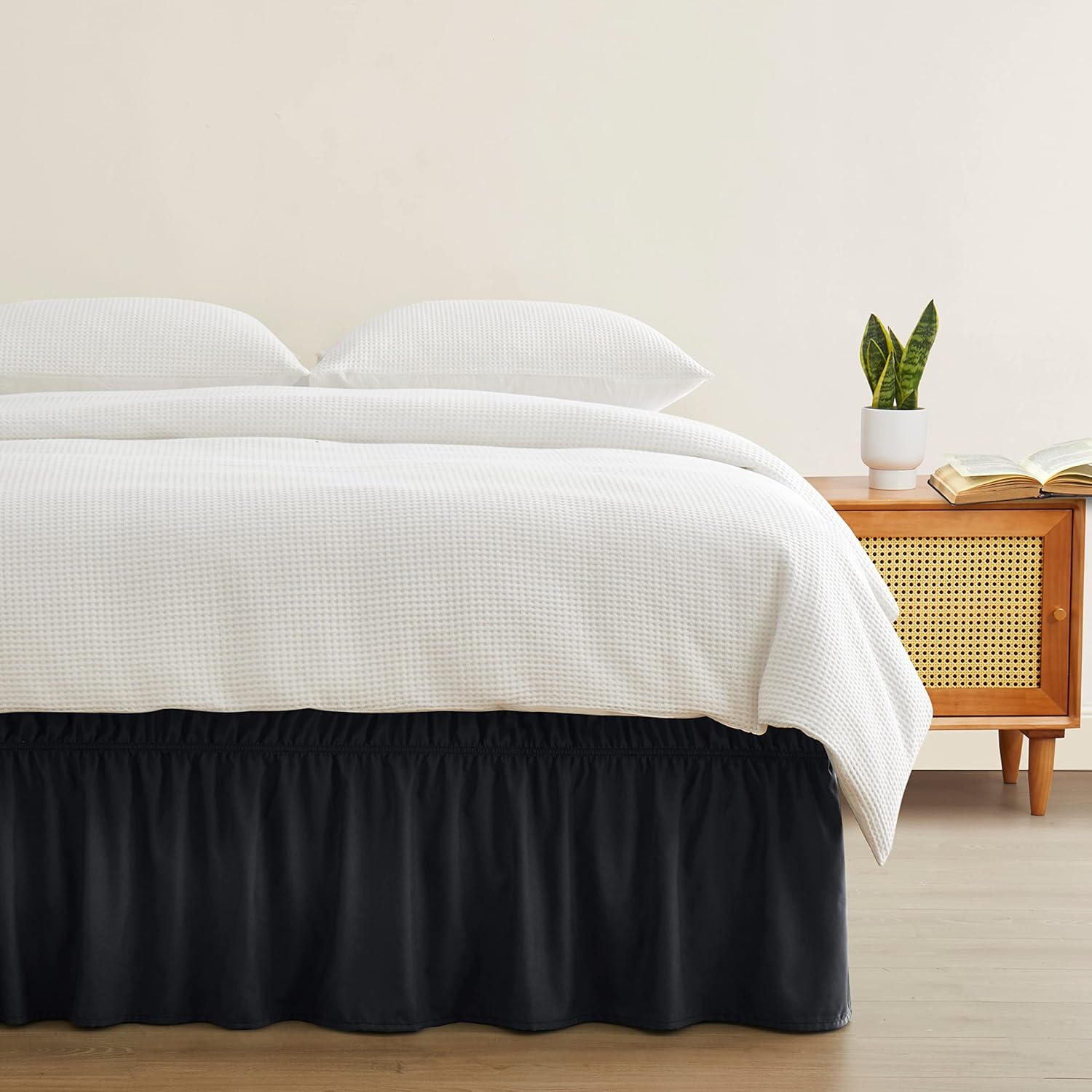 Entisn Adjustable Bed Skirt for Twin Twin XL Beds