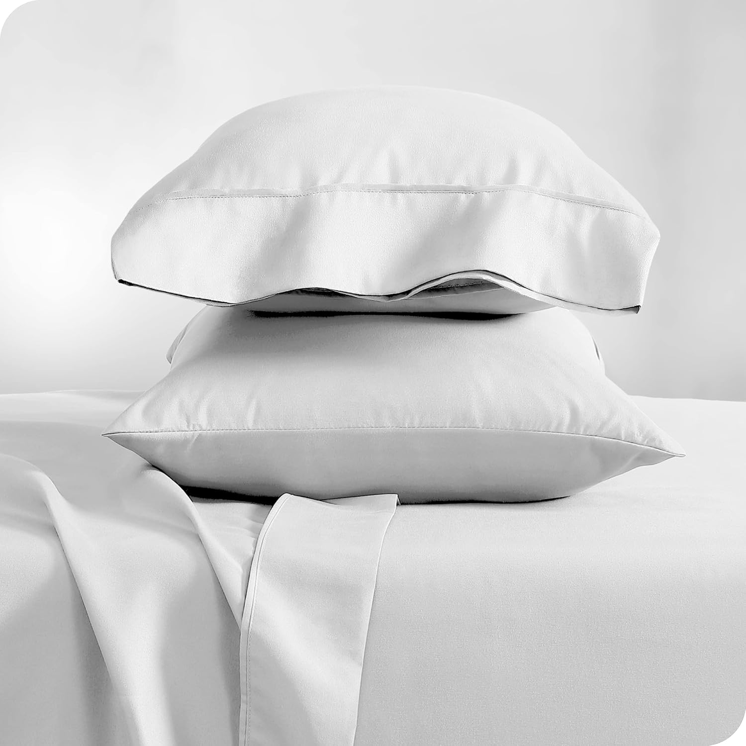 Bare Home Comforter Set with Pillowcase Set King White