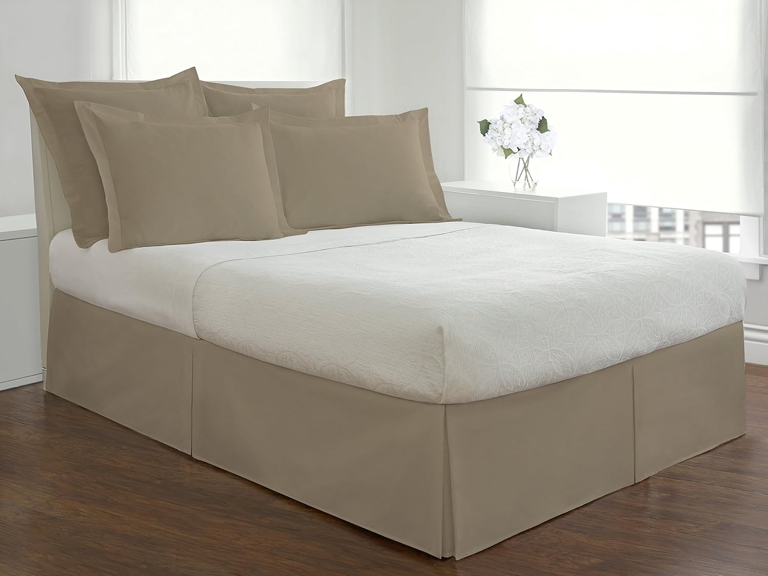 Lux Hotel Bed Skirt Twin Mocha 14 Drop