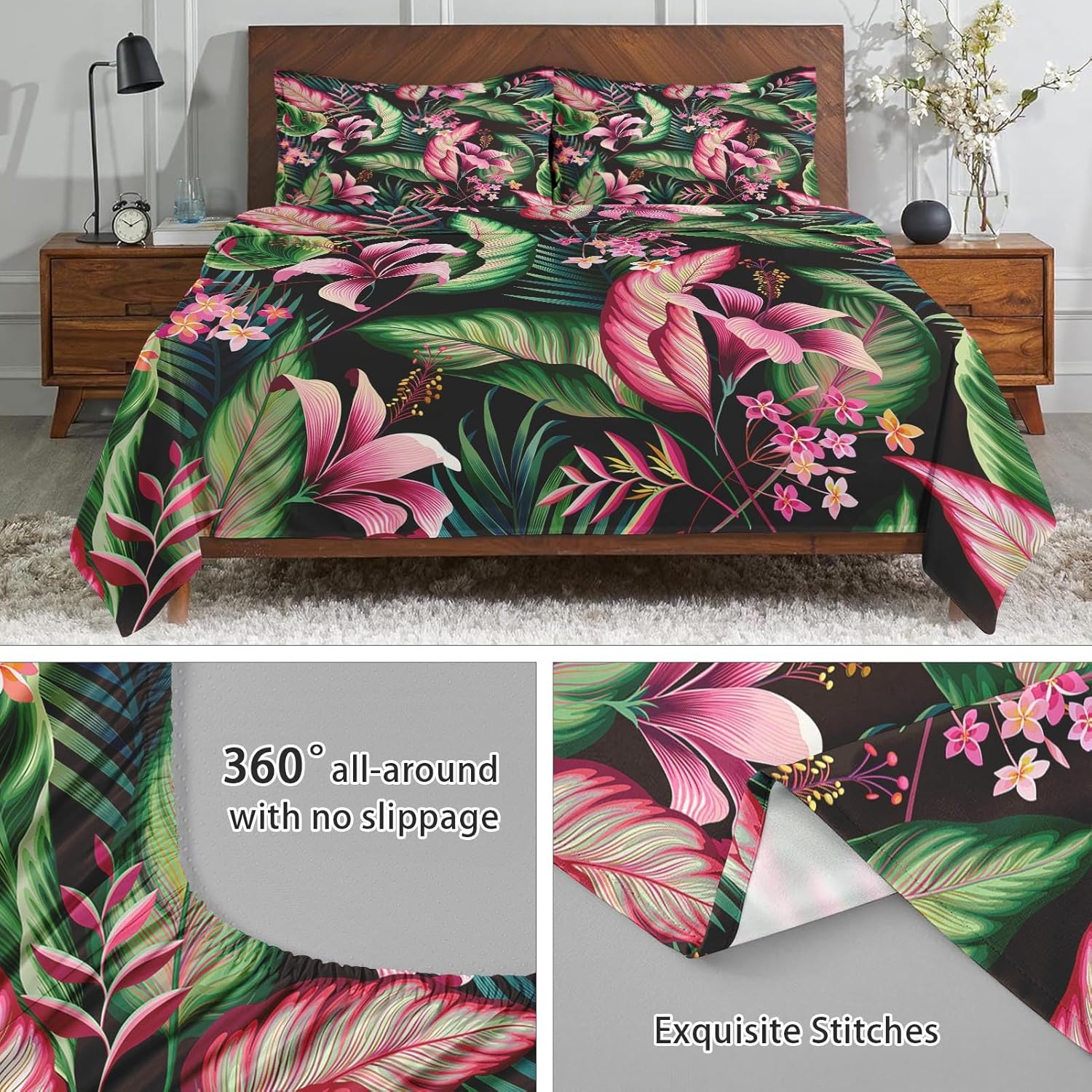 WeCozy 4-Piece King Size Microfiber Sheet Set with Pillowcases