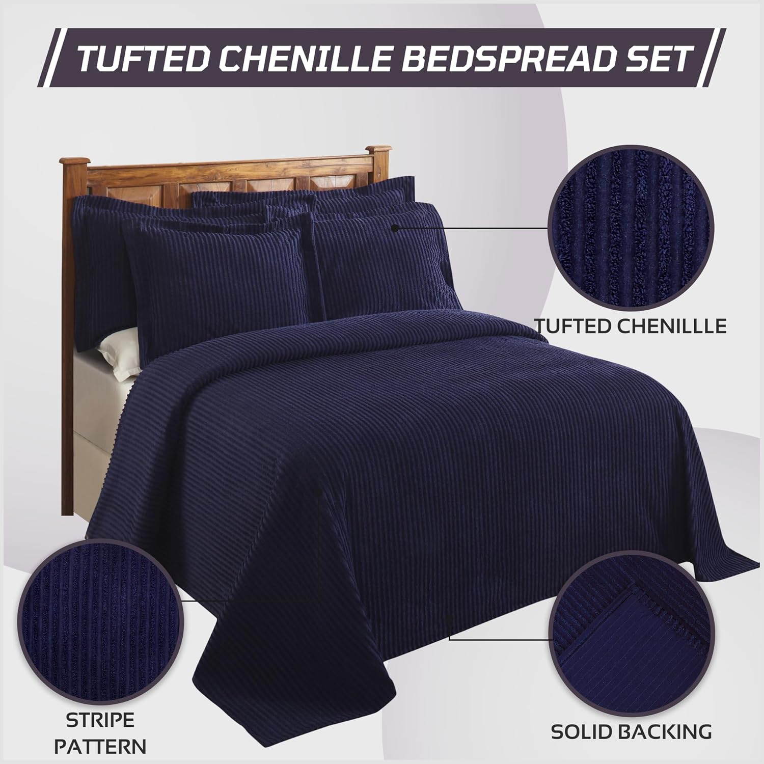 Better Trends Chenille Bedspread Set King Size