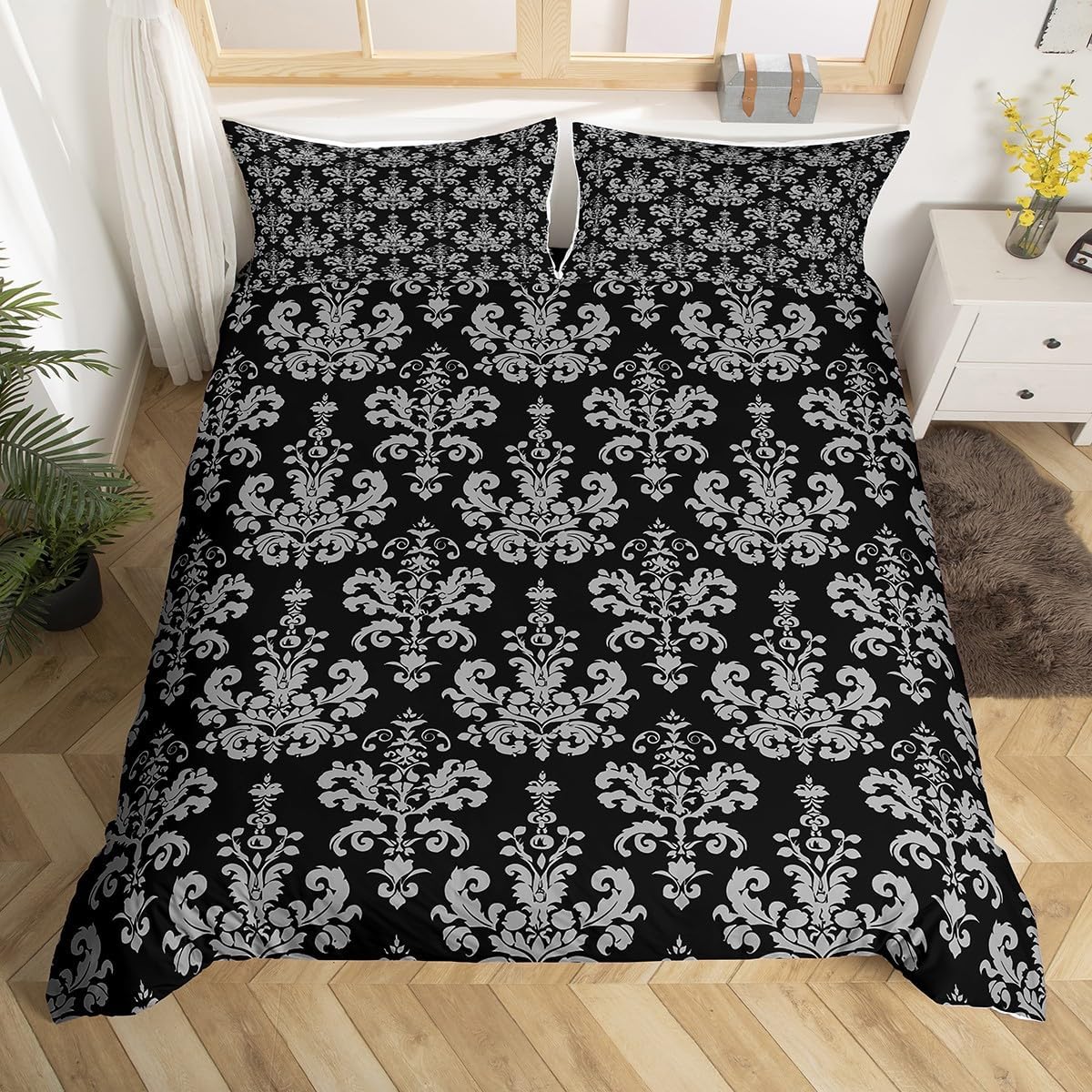 Feelyou Damask Pattern Duvet Cover Set for Kids