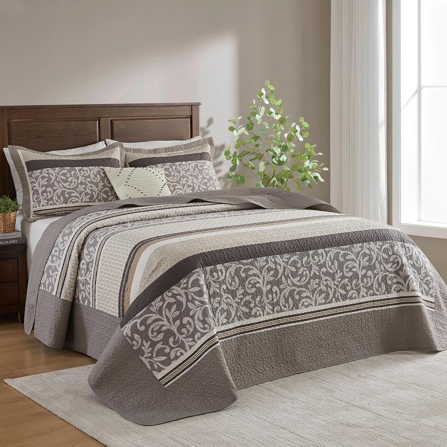 FineStichery Farmhouse King Bedspread Set 120x120