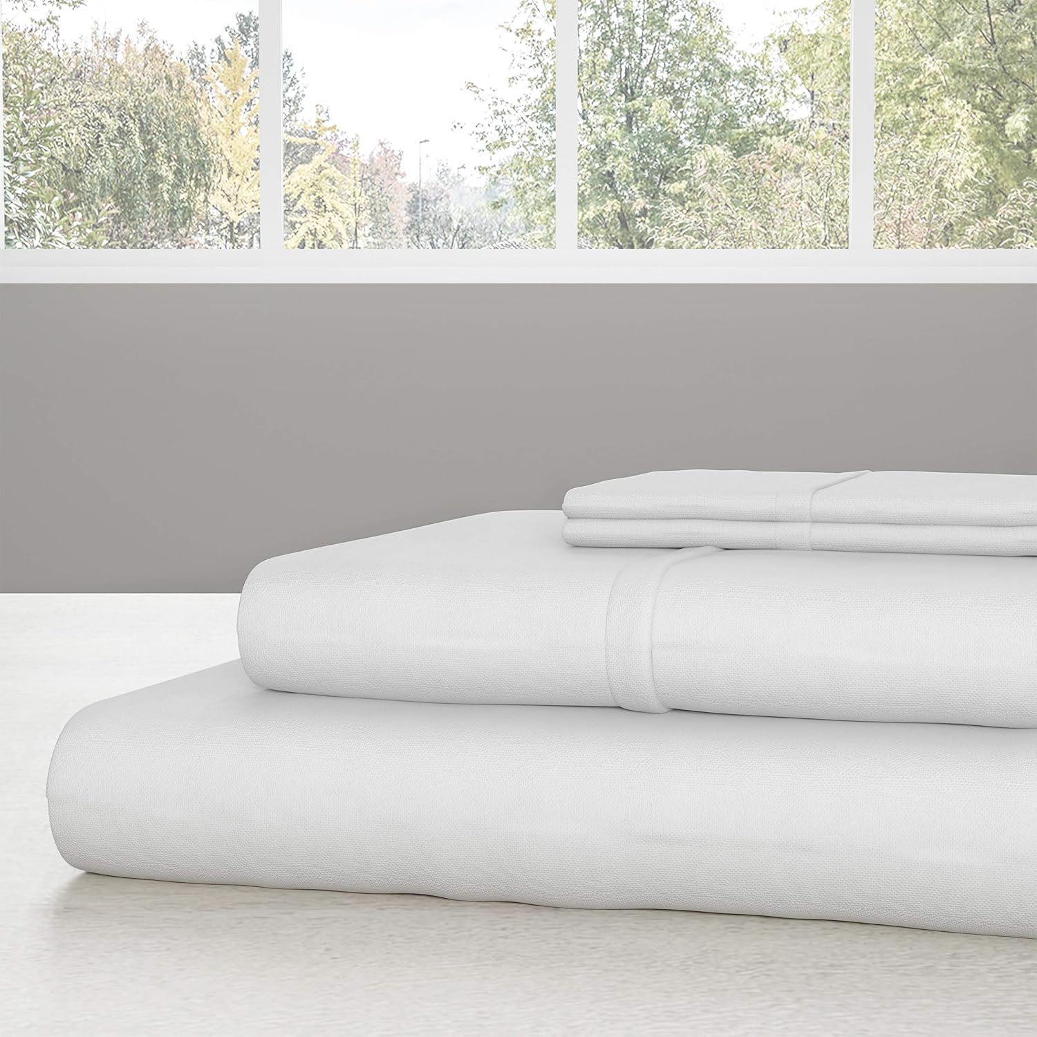 Lavish Home Brushed Microfiber Twin XL Sheet Set - White