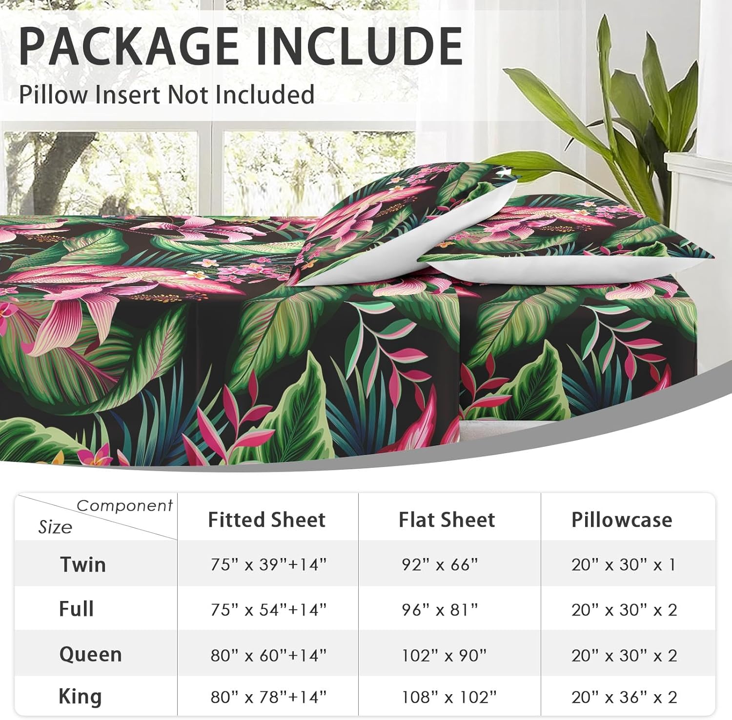 WeCozy 4-Piece King Size Microfiber Sheet Set with Pillowcases