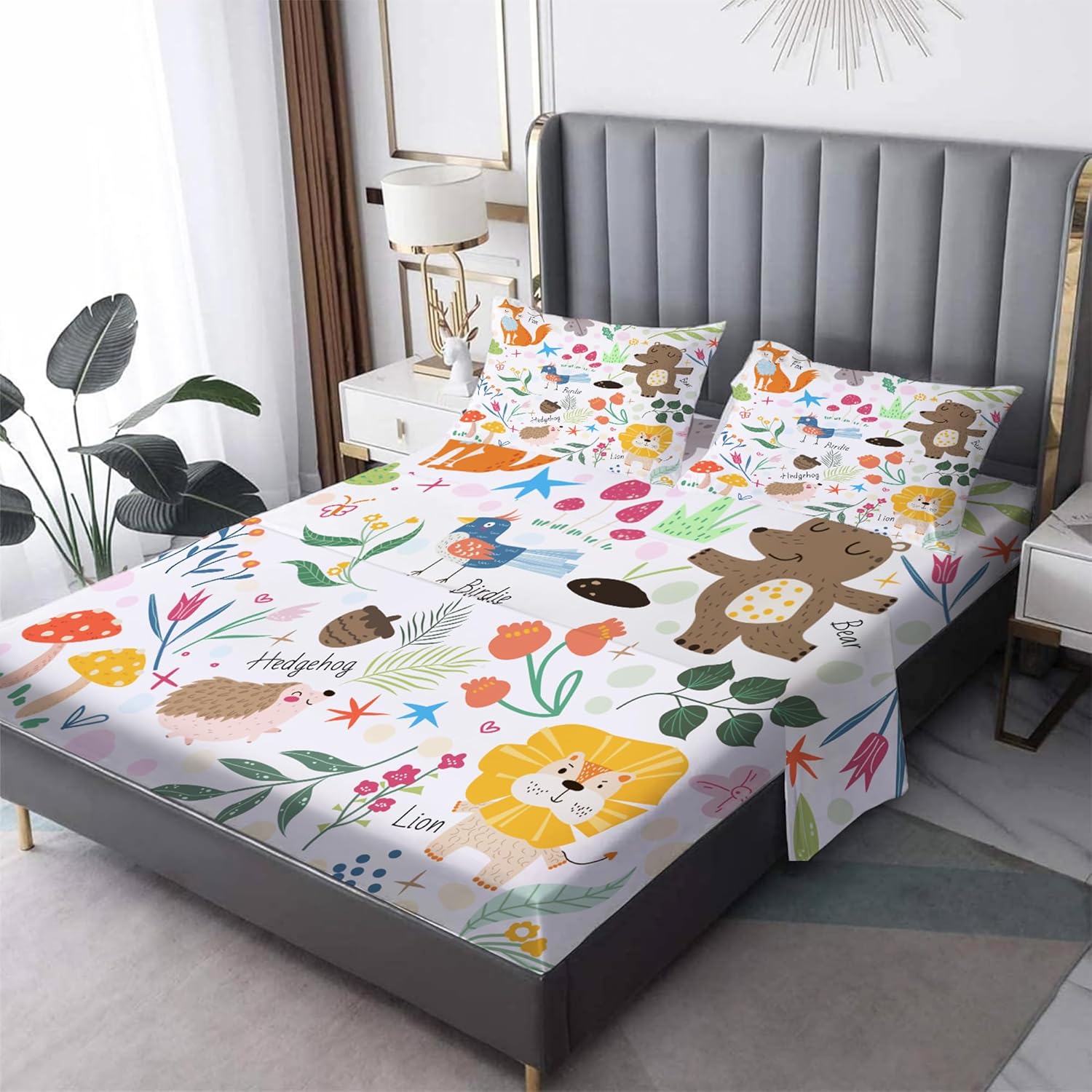 EDGZKO Queen Size Animal Print Bedding Set