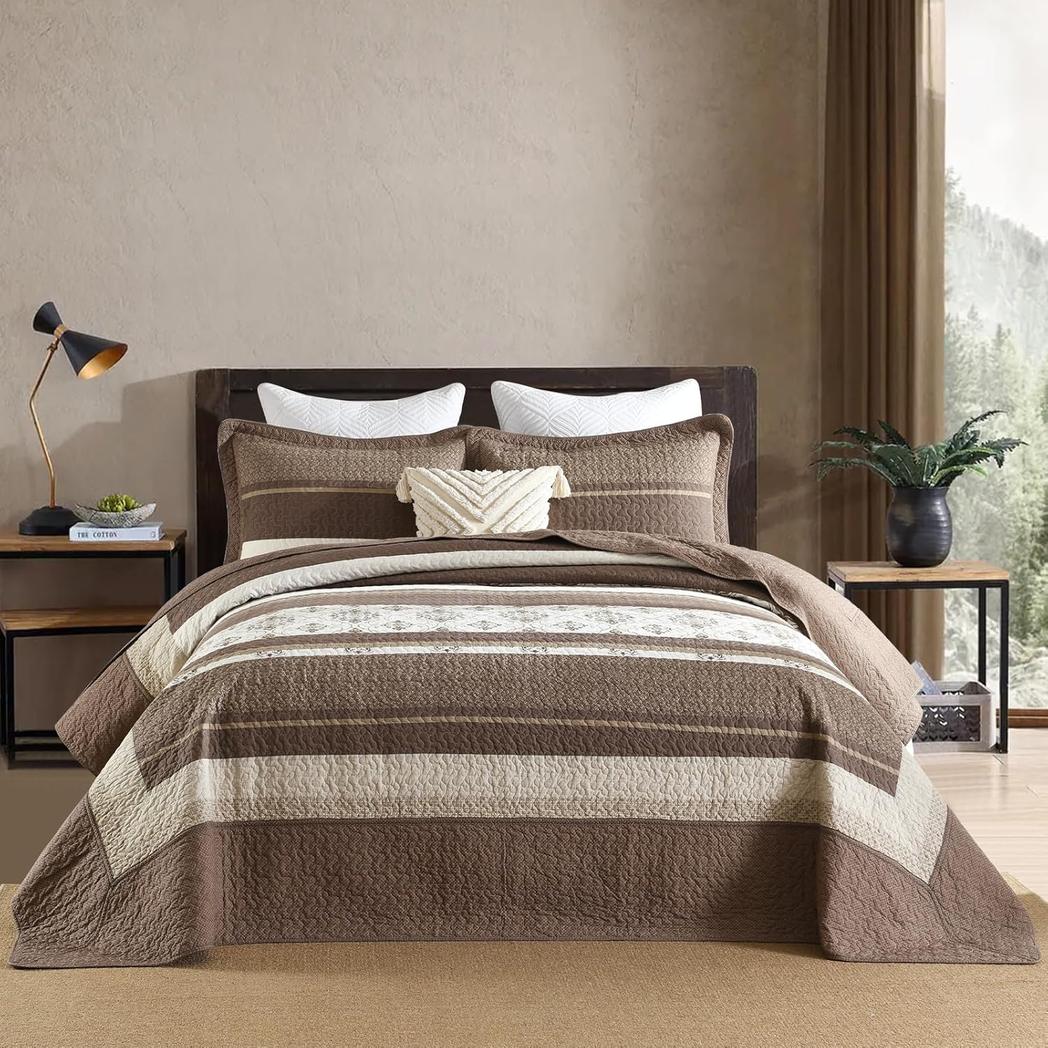 DDUOXIN King Bedspread 120x120 3 Piece Set 1