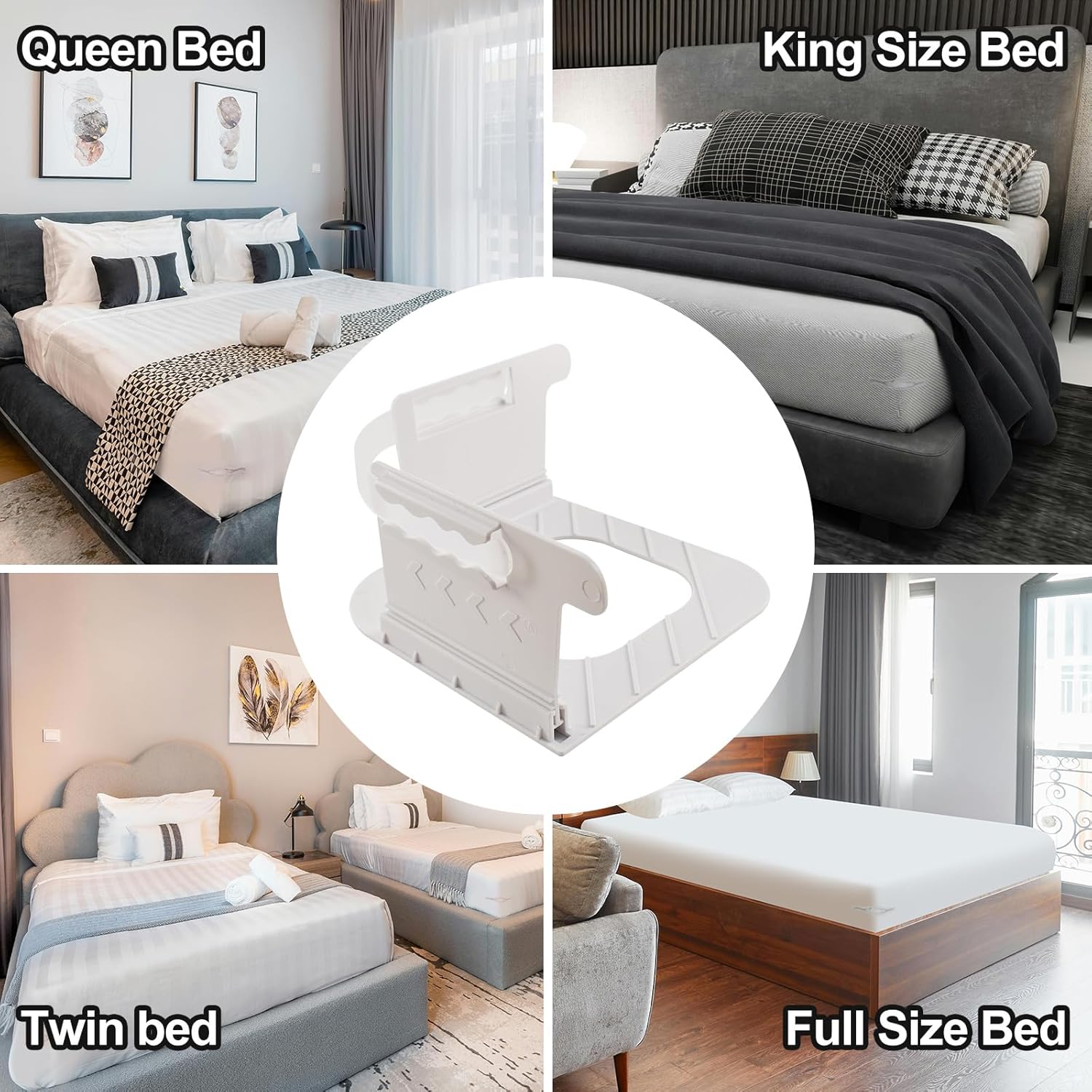 Heuihm Bed Sheet Holder Set 4PCS with Lock Strip