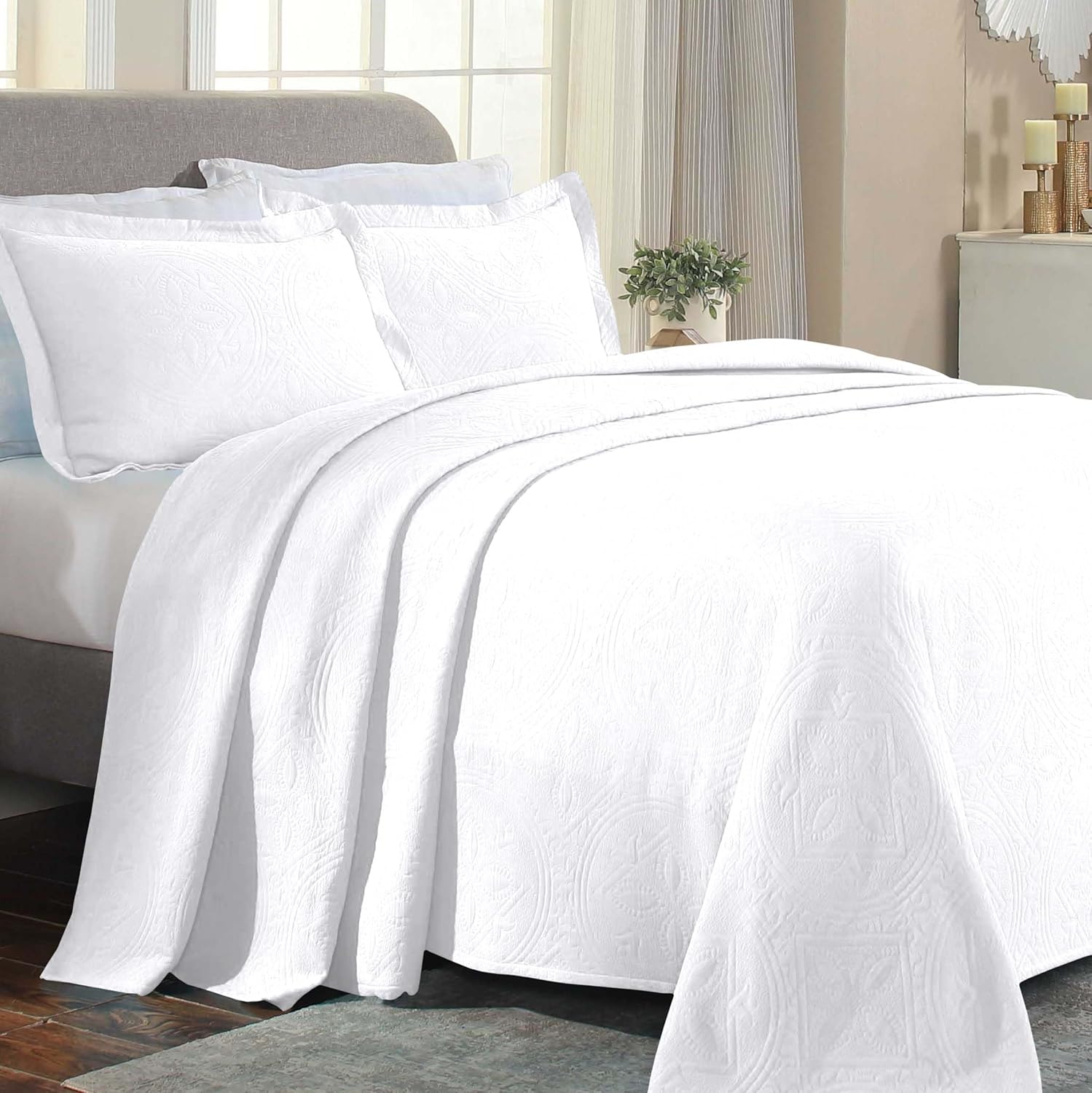 Superior 3 Piece Celtic Circles Cotton Bedspread Set