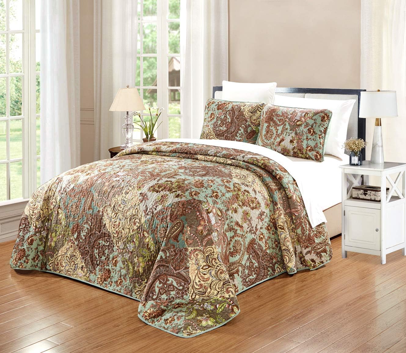 Grand Linen 3-Piece Cal King Bedspread Set