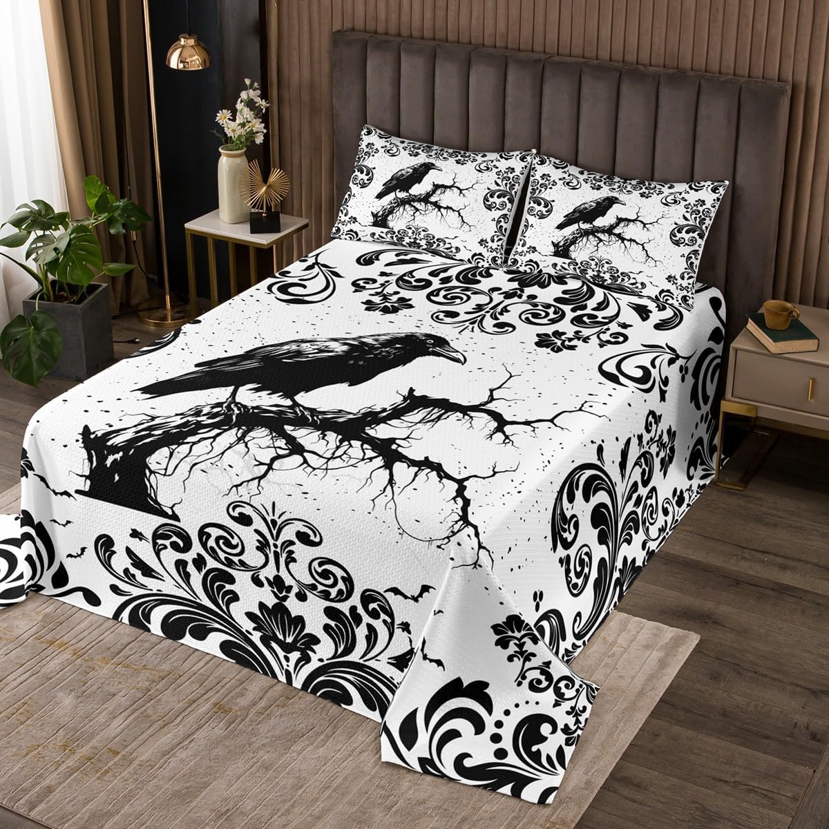 Erosebridal Gothic Damask Bedspread Set Twin Size 1