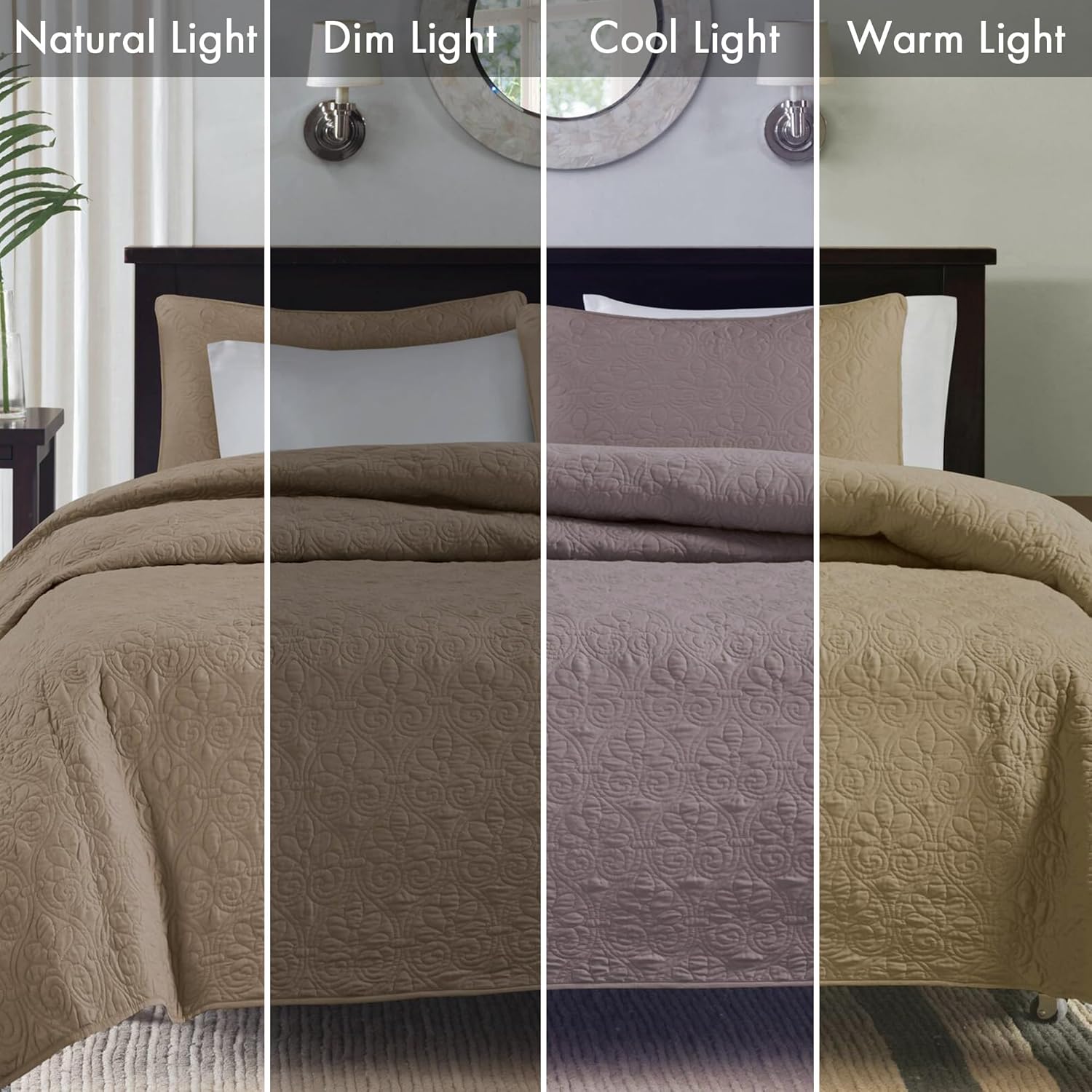 Madison Park Quebec Quilt Set - Dusty Khaki 3 Piece
