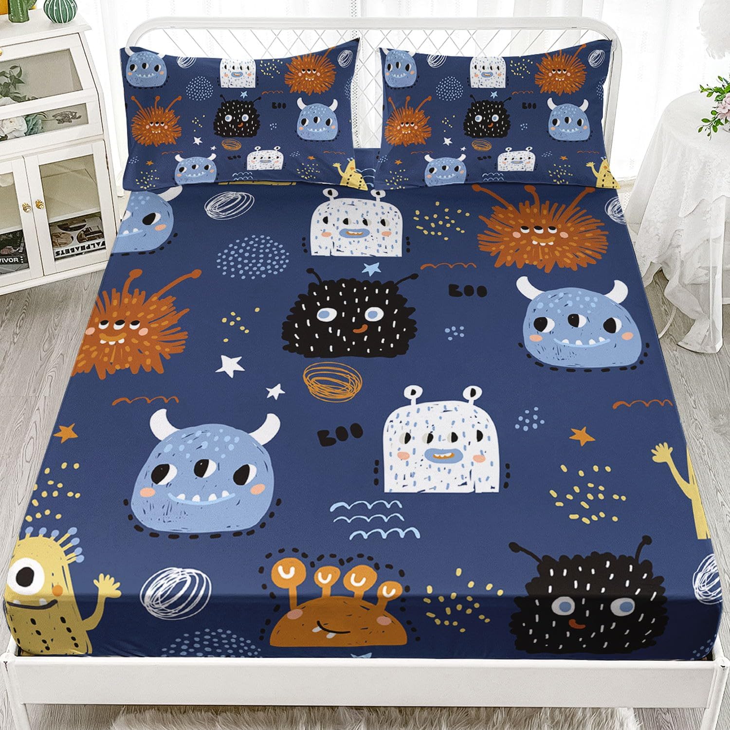 Smell Sunshine Monsters Sheets Set 4Pcs for Kids