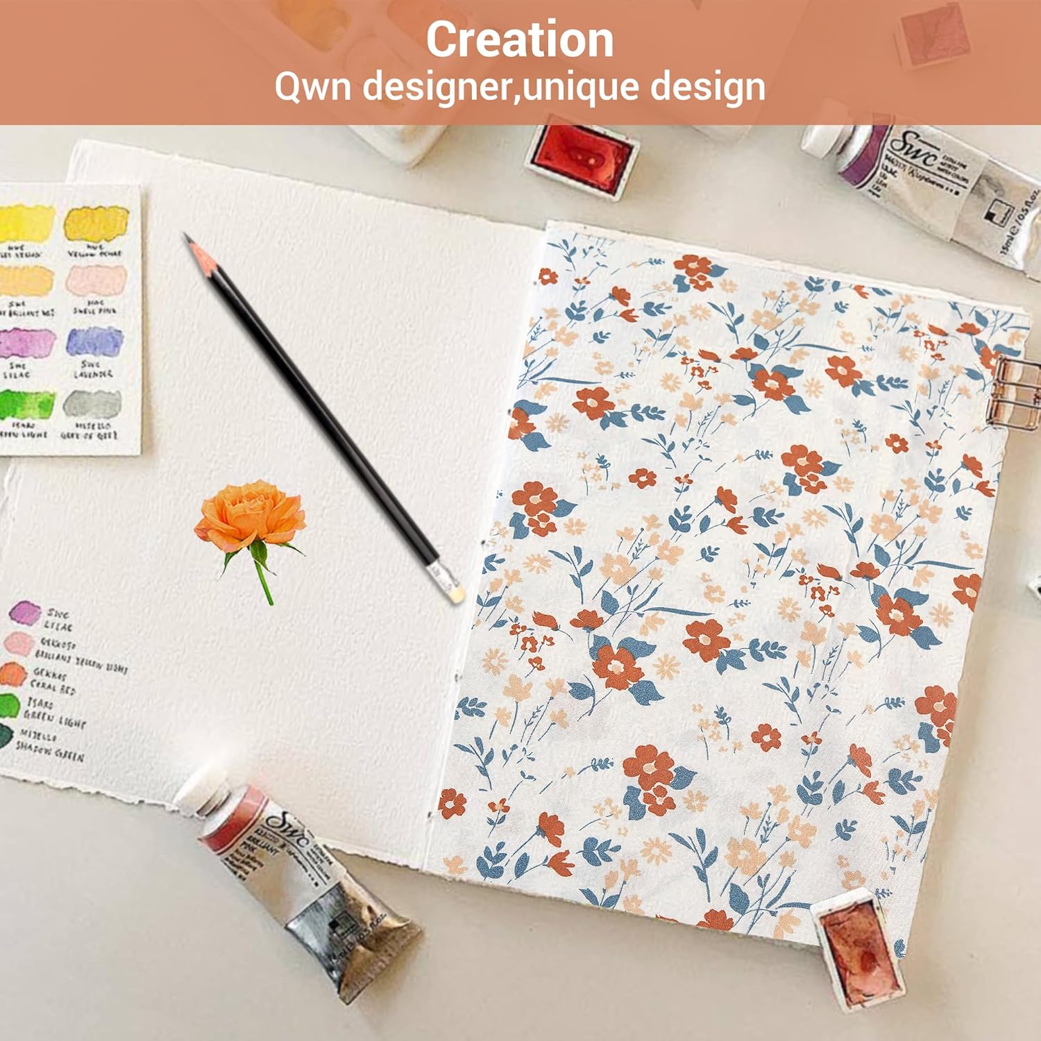 Softan Orange Floral Twin Sheet Set - 3 Piece