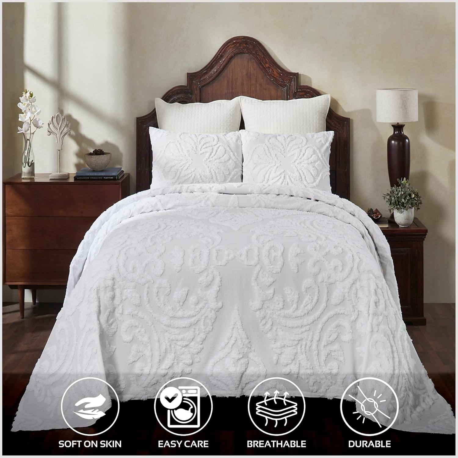 Better Trends Chenille Bedspread Set 3 Piece