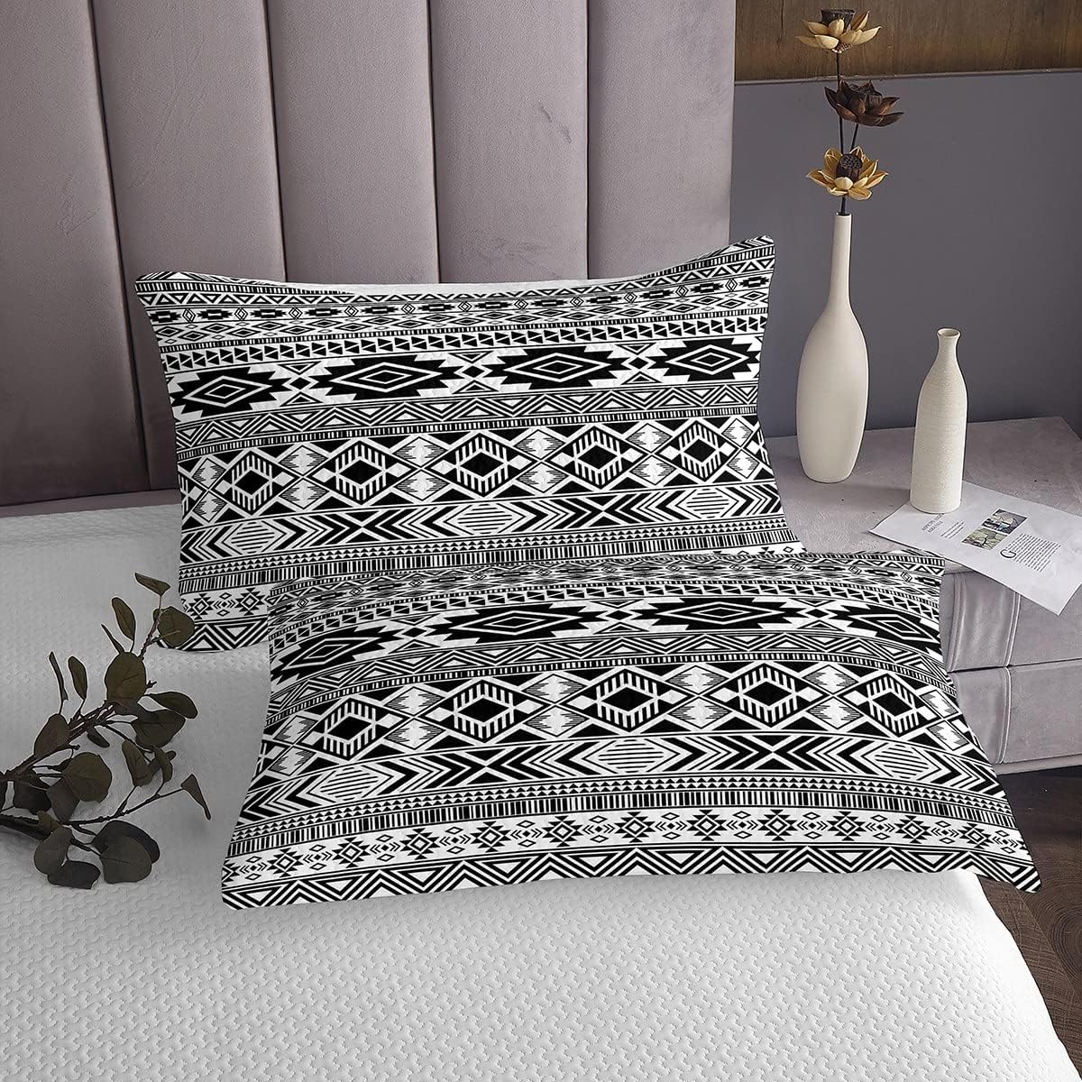 Southwestern Quilt Set Queen Boho Aztec Bedspread Coverlet Set with 2 Pillow Cases
