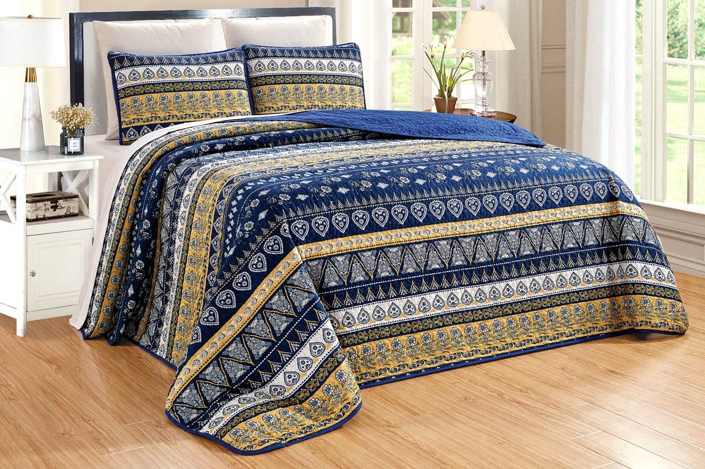 Grand Linen 3-Piece King Size Bedspread Set 1