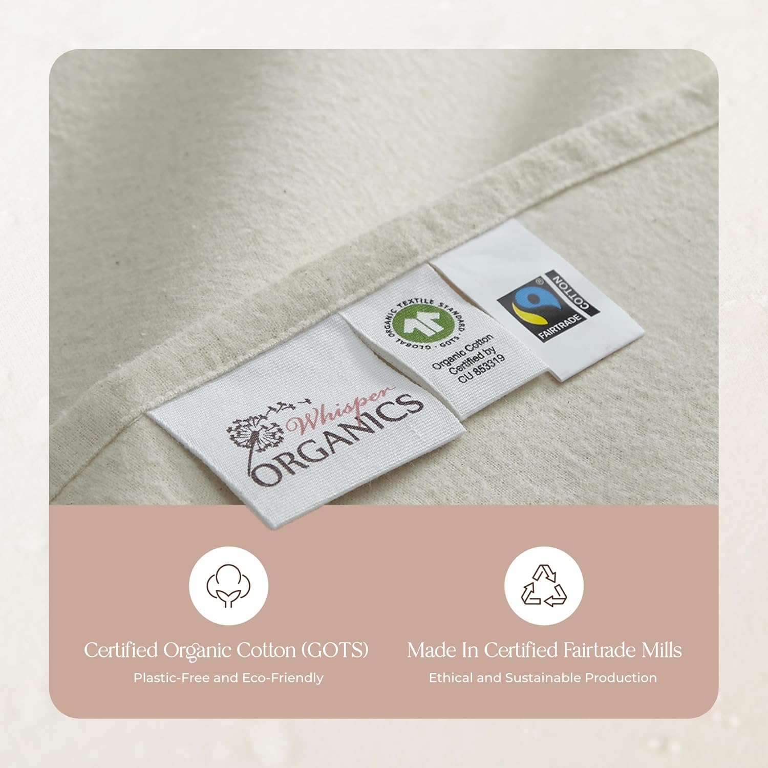 Whisper Organics Organic Flannel Sheets Twin XL Set