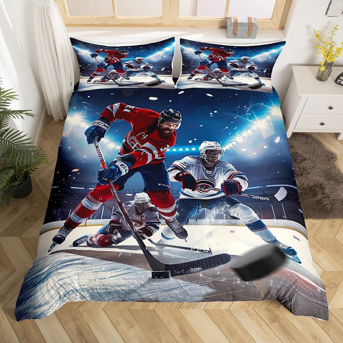 Erosebridal Hockey Duvet Set Twin Size