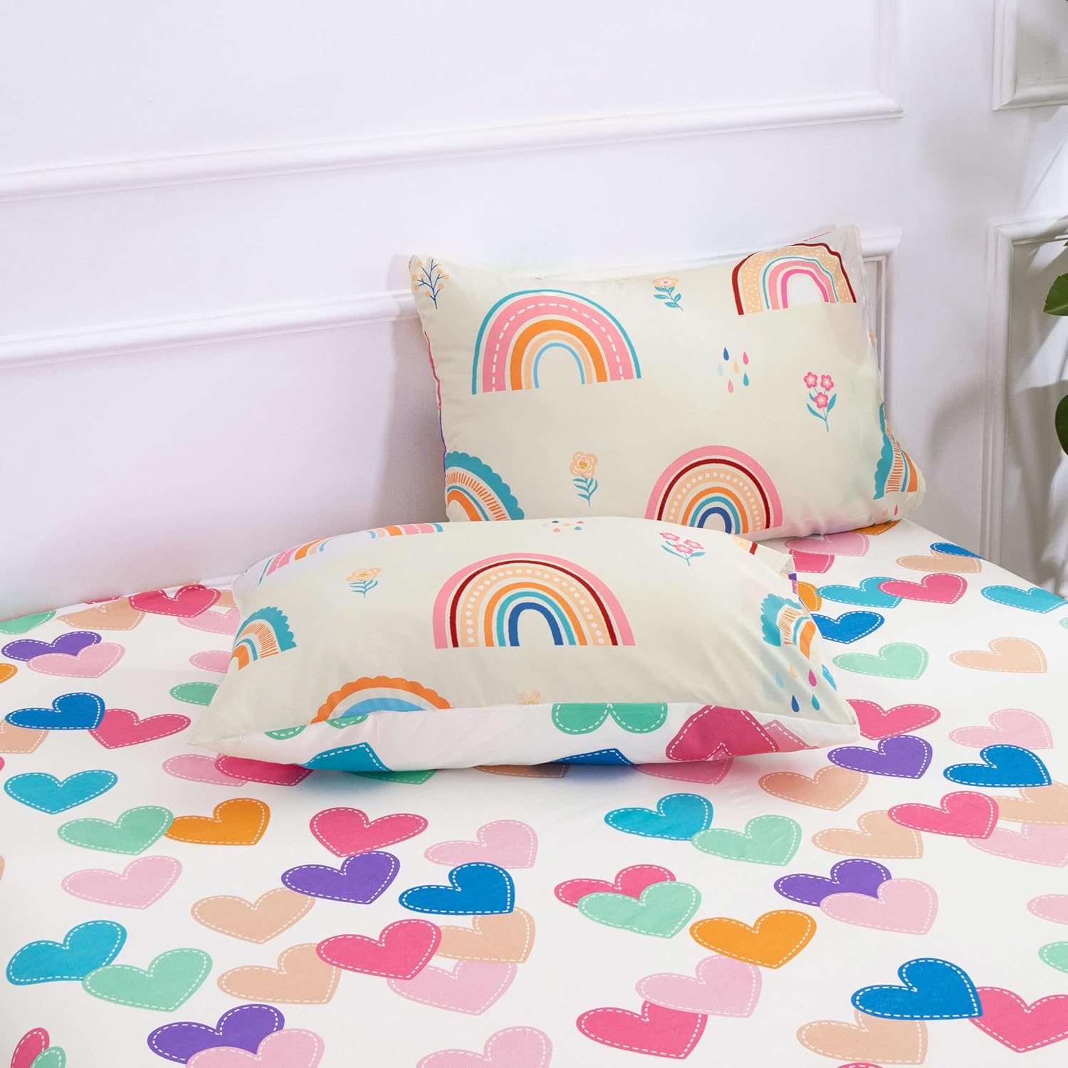 Btargot 5 Piece Rainbow Comforter Set for Kids