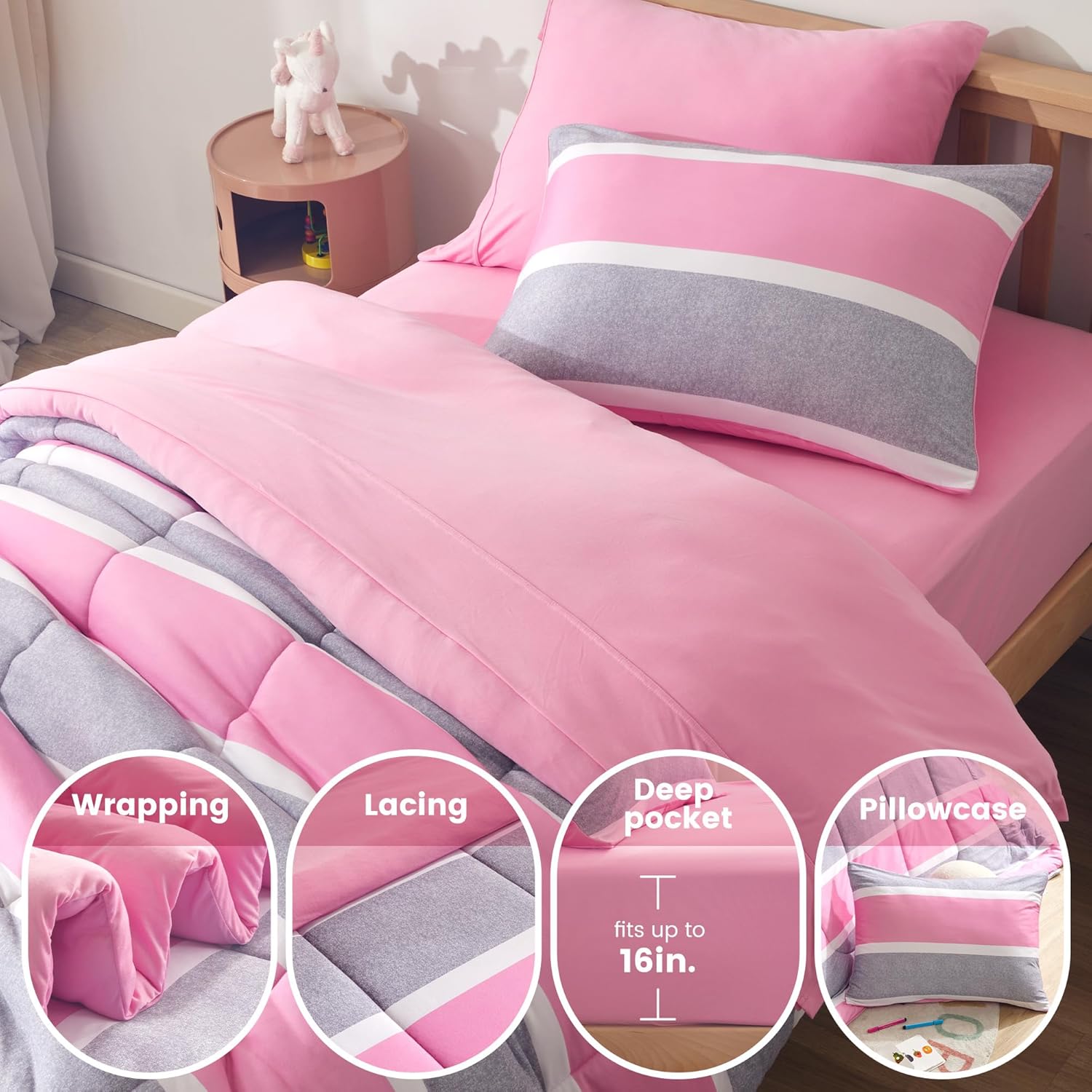 SLEEP ZONE Kids Comforter Set Full Queen Size