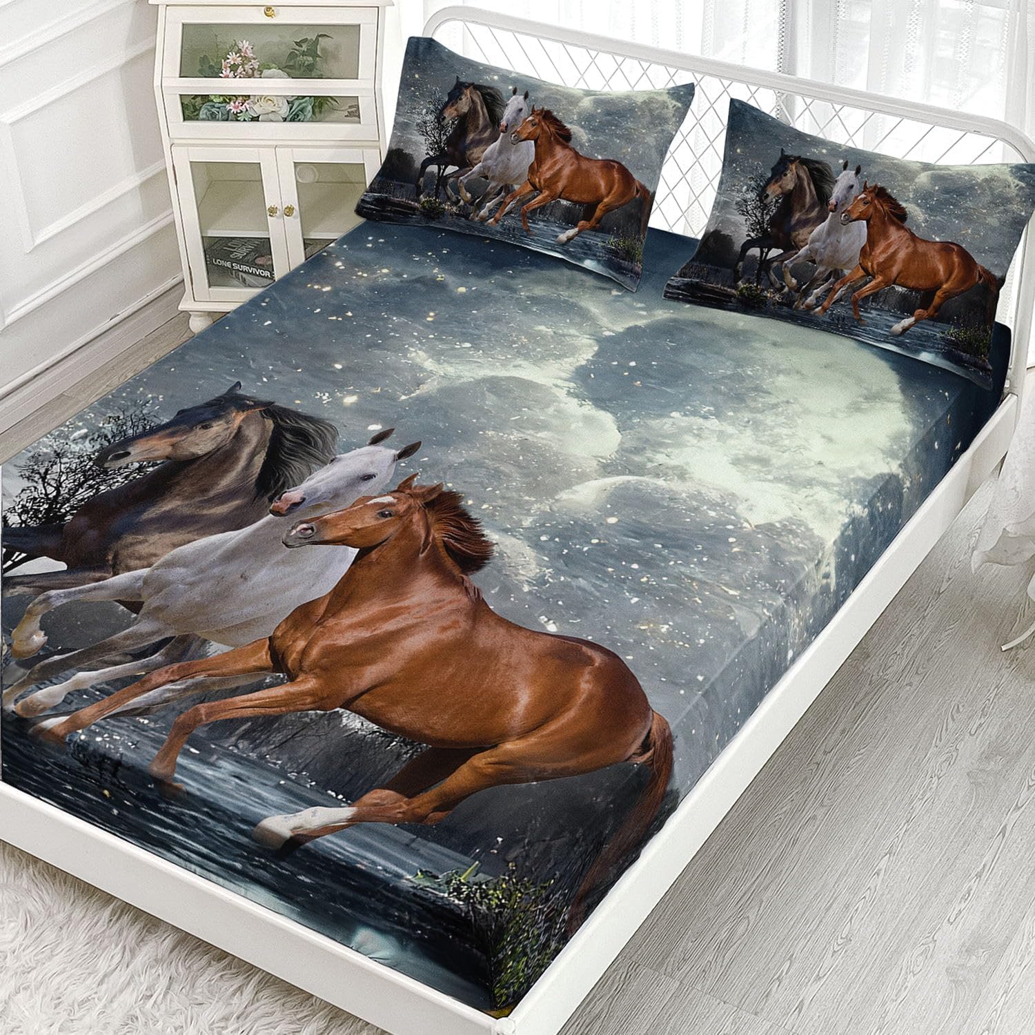 Smell Sunshine Horses Sheet Set 4Pcs for Kids