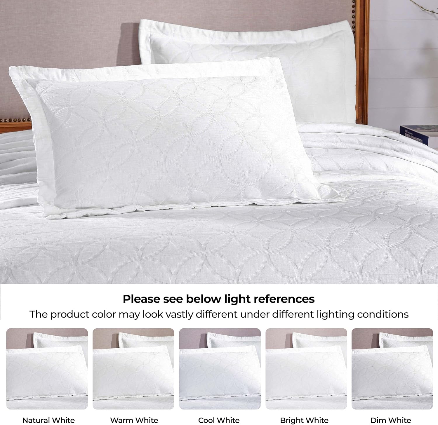 Superior Cotton Bedspread Set with Geometric Circles