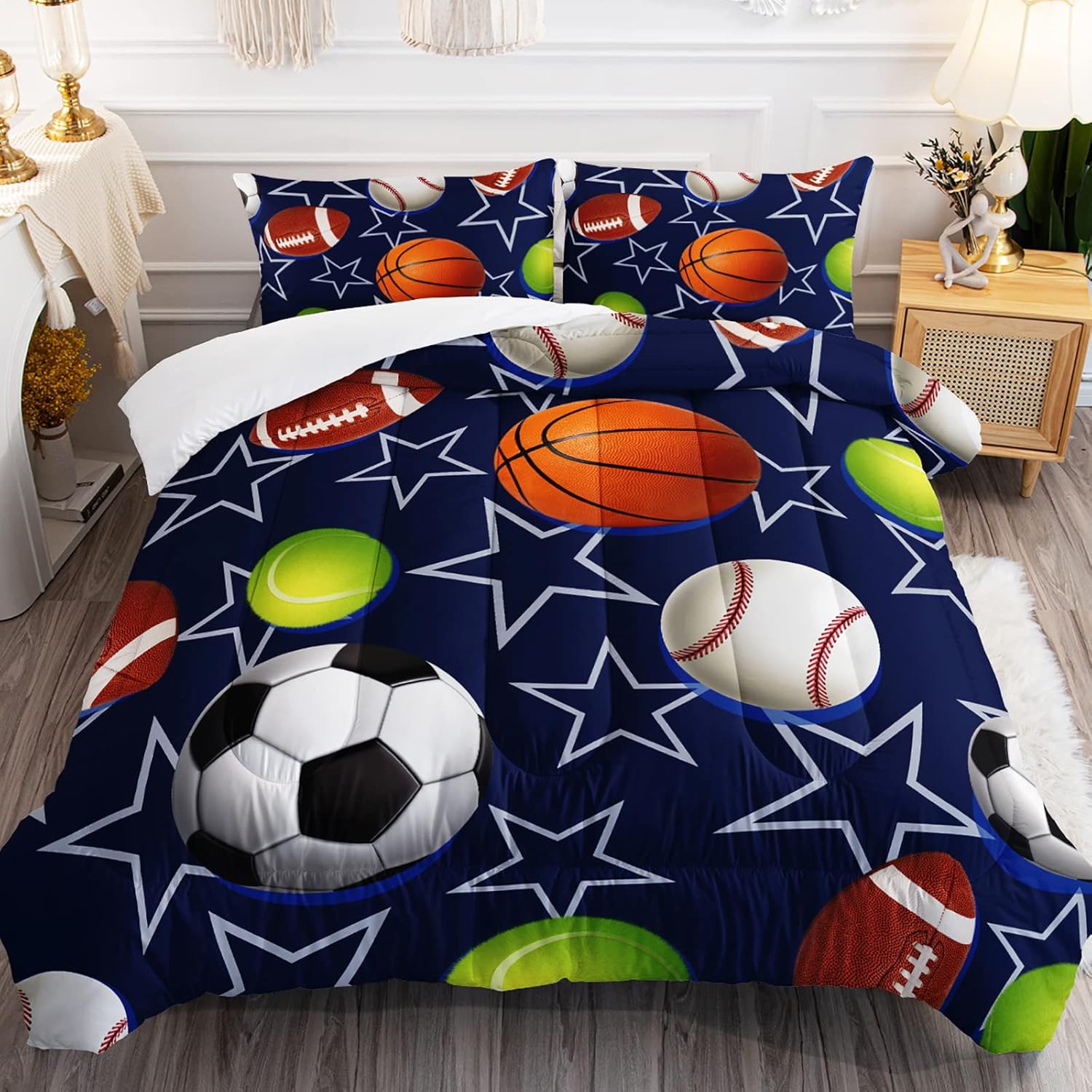 Boys Sports Comforter Set for Teens Kids