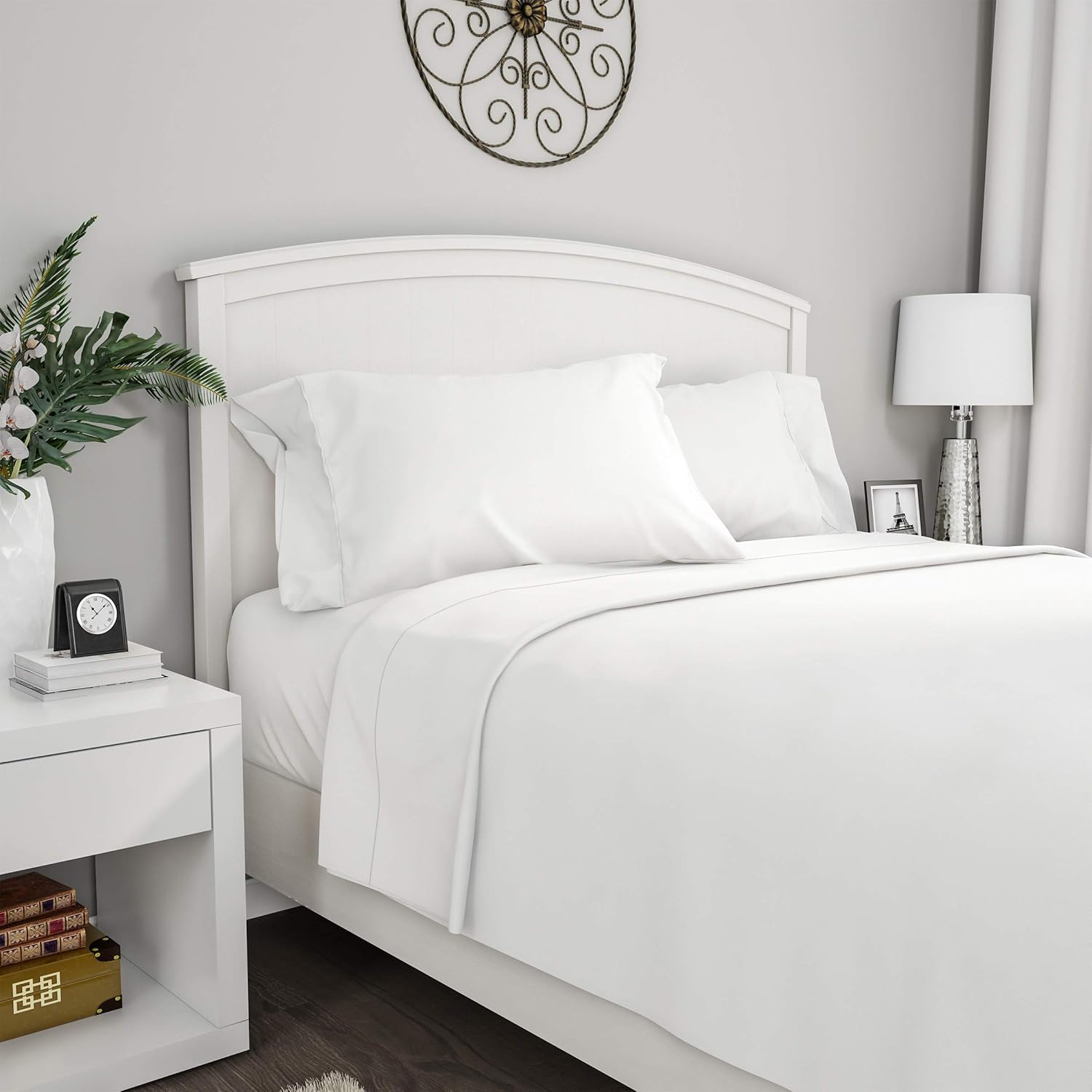 Lavish Home Brushed Microfiber Twin XL Sheet Set - White