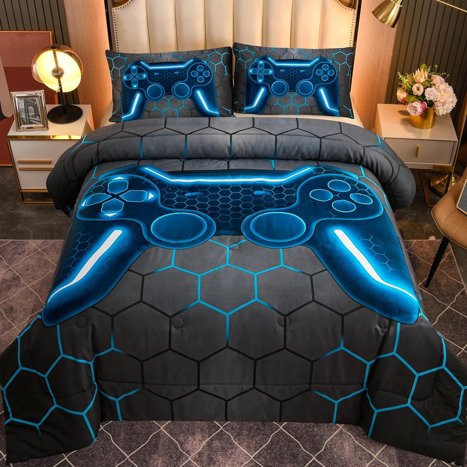 NTBED Game Console Comforter Set - Blue King 3D Design