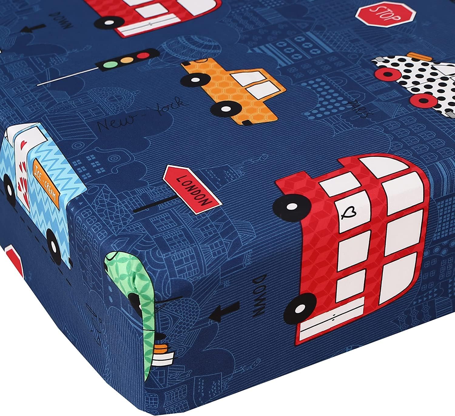 MAG 3Pcs Cartoon Car Bedding Set Queen Size