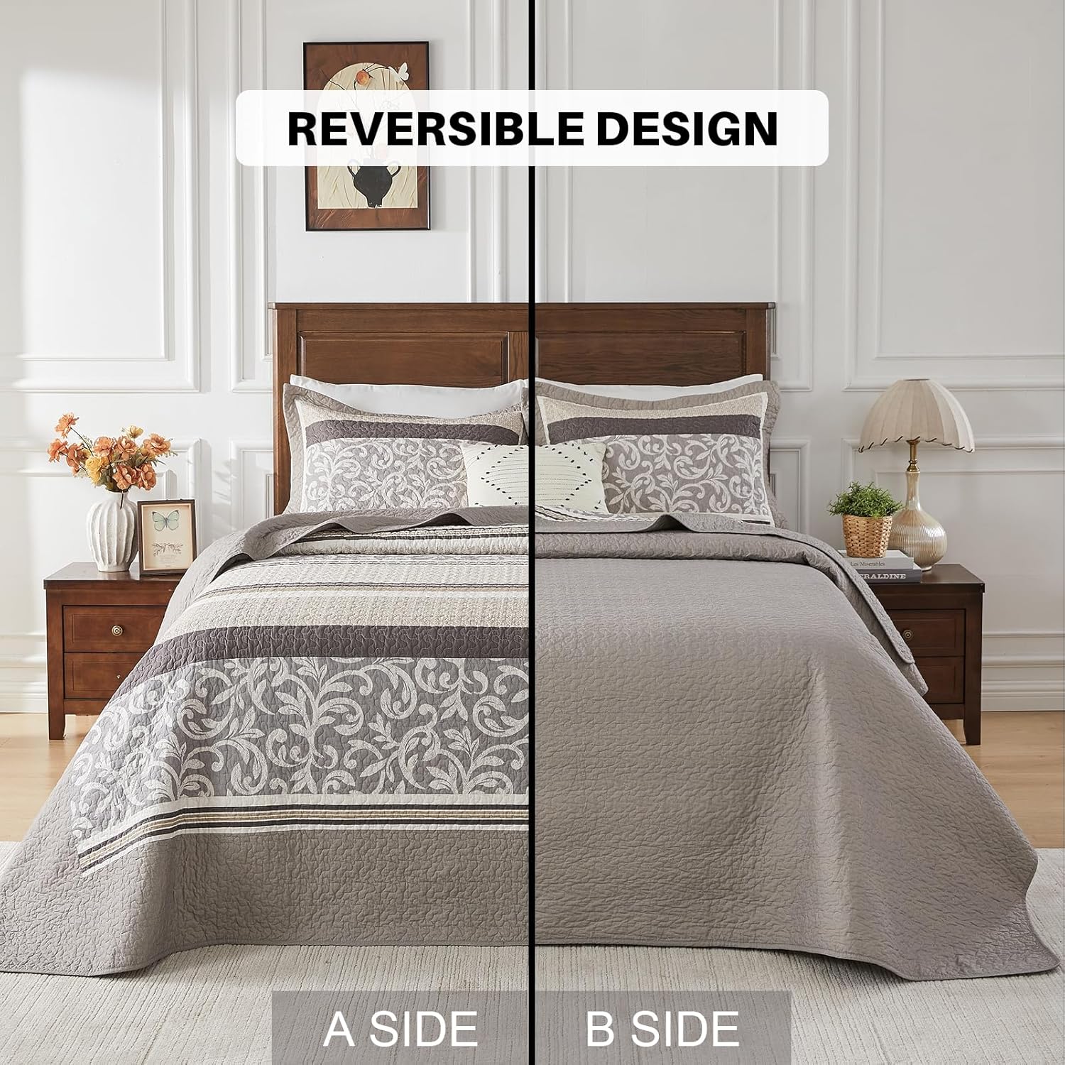 FineStichery Farmhouse King Bedspread Set 120x120