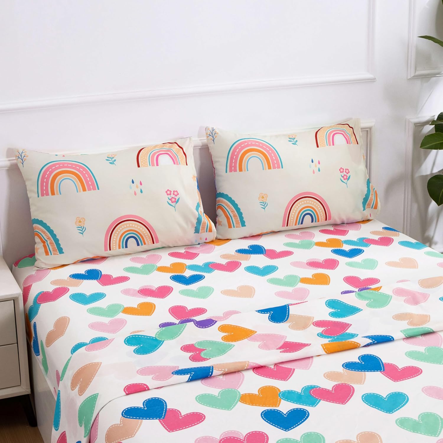 Btargot 5 Piece Rainbow Comforter Set for Kids