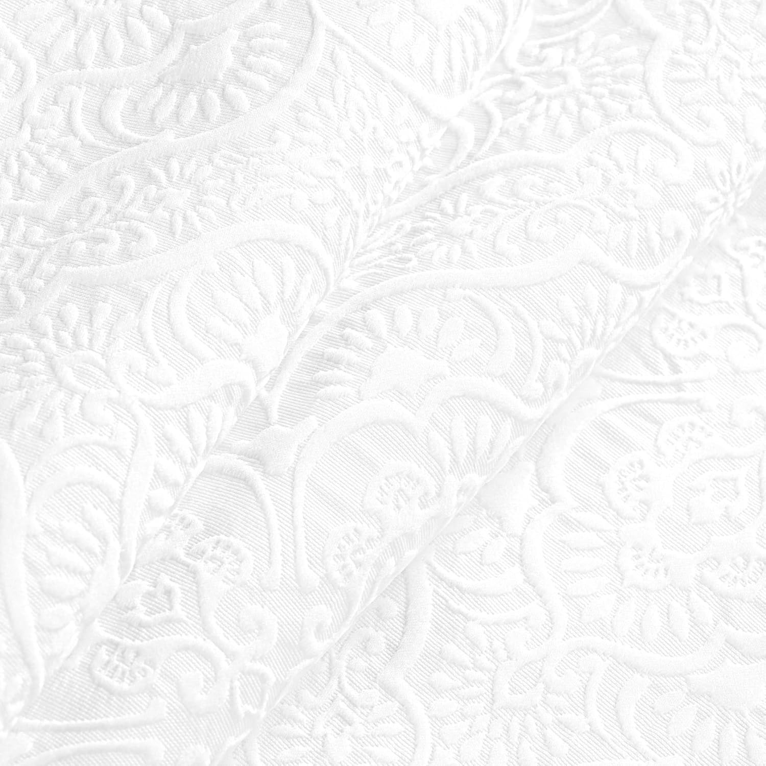 Superior 3 Piece Bedspread Set White Floral Matelasse 1