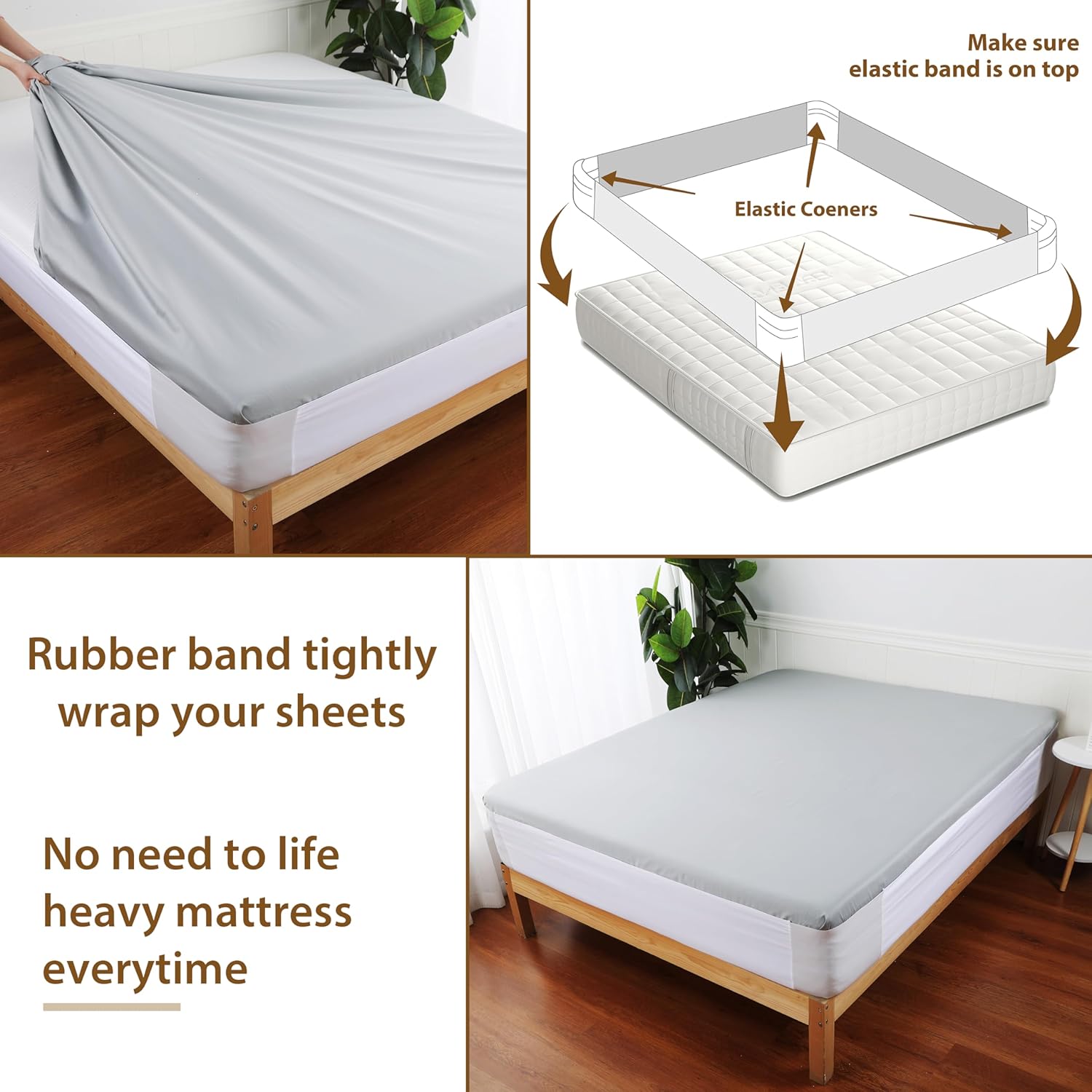Fitted Sheet Straps for Full Mattress - Sturdy and Reusable 1