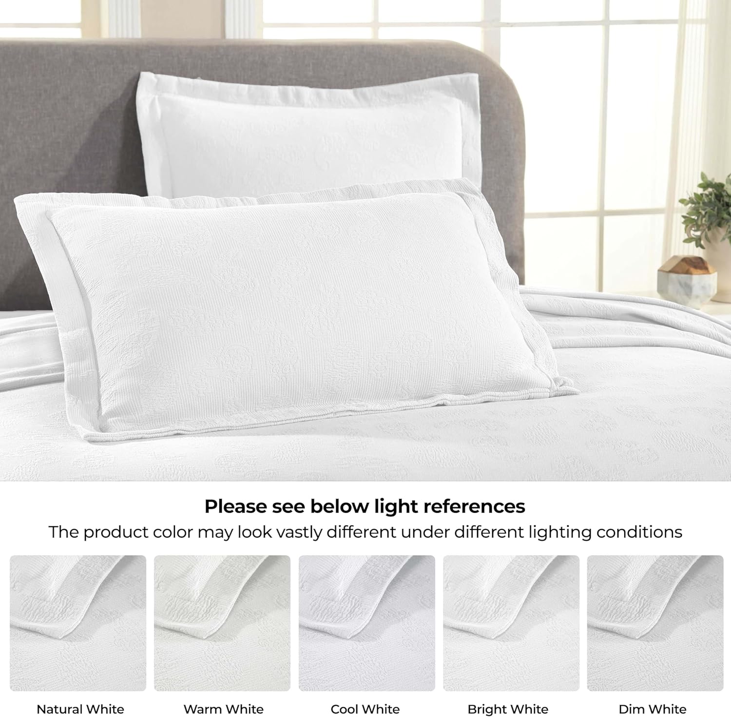 Superior Paisley 3 Piece Cotton Bedspread Set Twin White