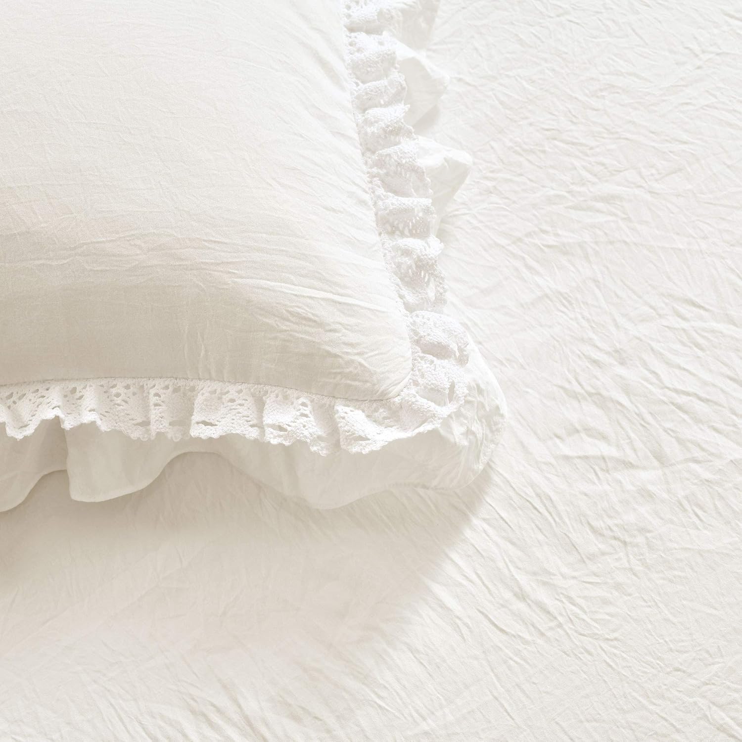 Lush Decor Ella Ruffle Lace Bedspread Set Queen White