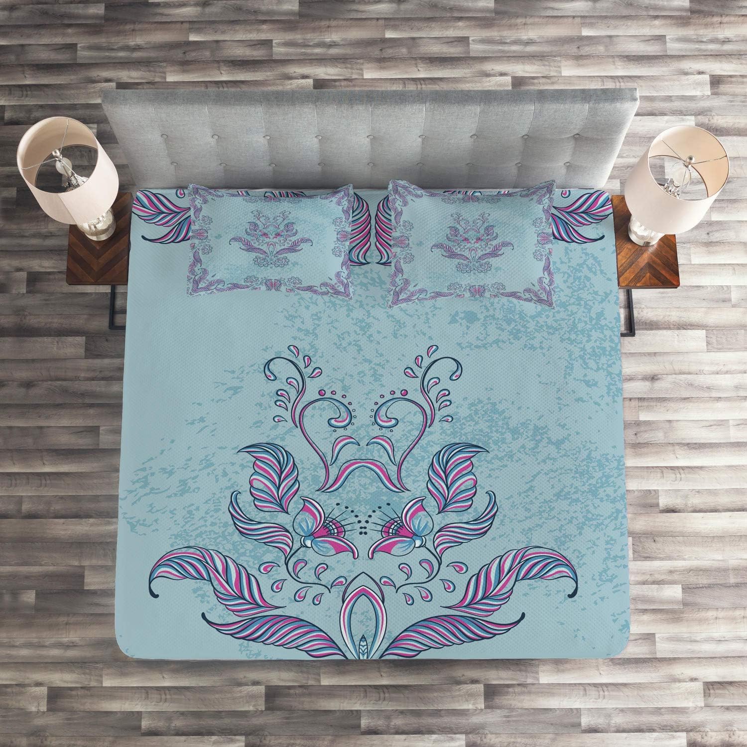 Ambesonne 3-Piece Queen Bedspread Set with Pillow Shams