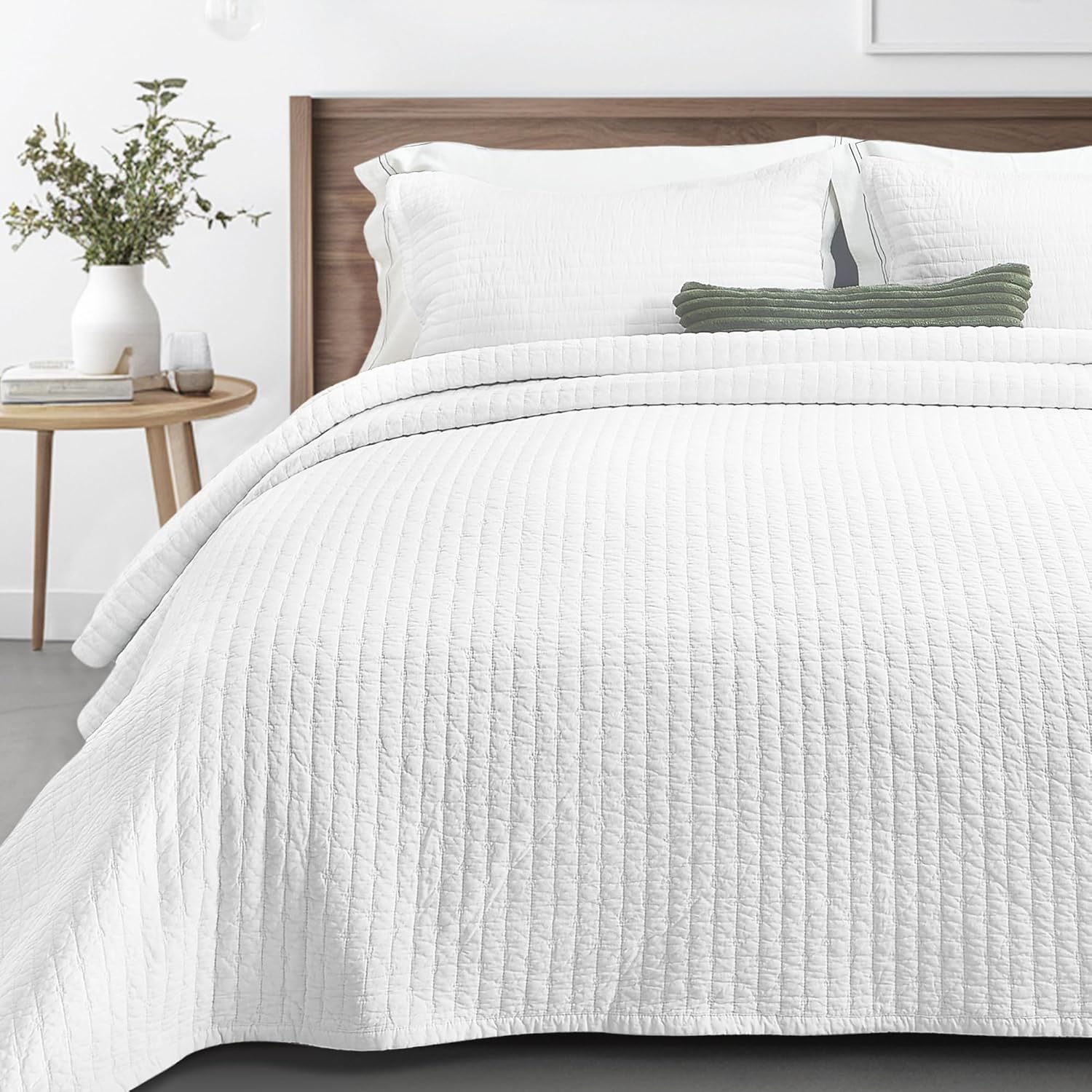 PUREKEA King Size Cross Stitch Quilt Set 3 pcs