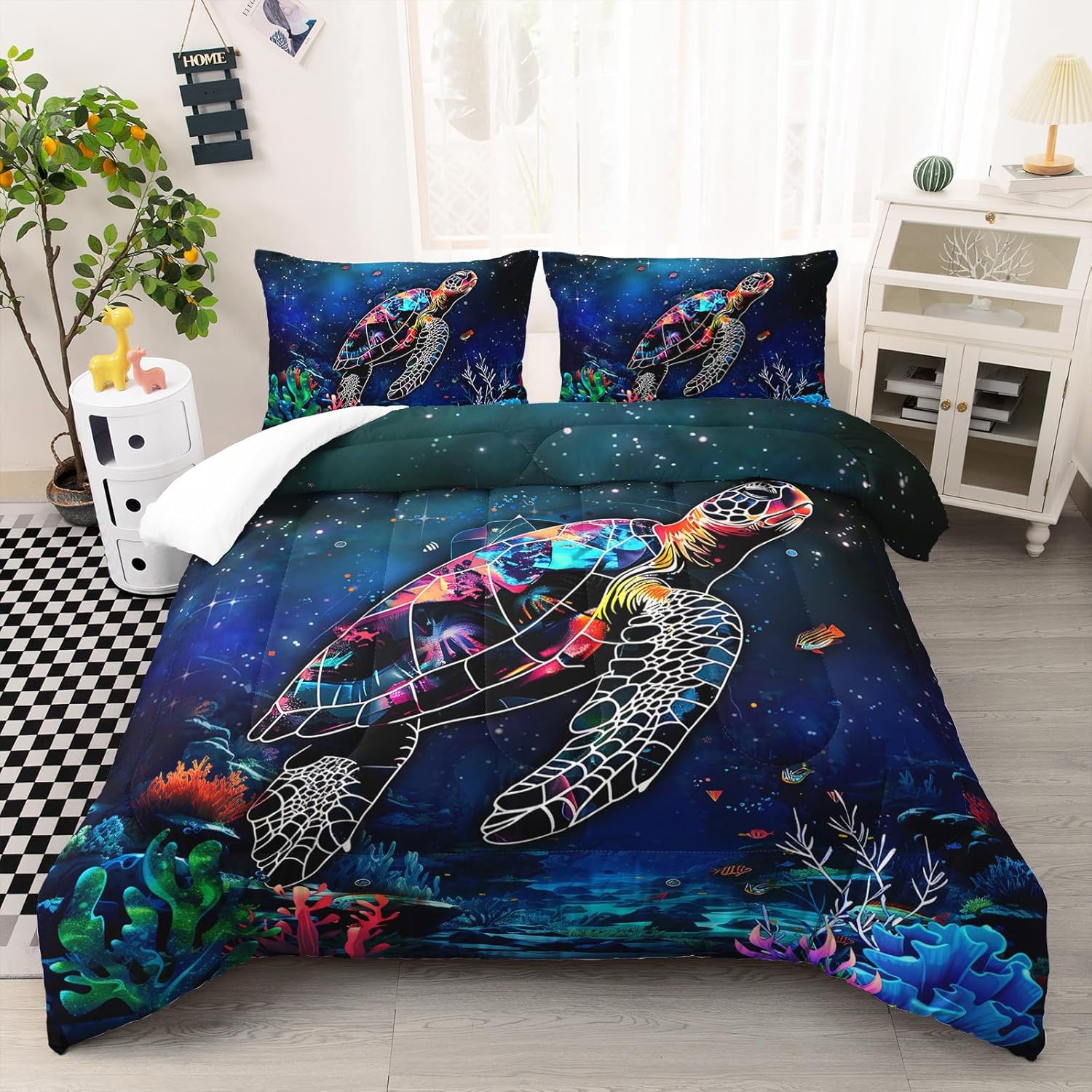 Ntlfup Turtle Comforter Set Queen Size 1