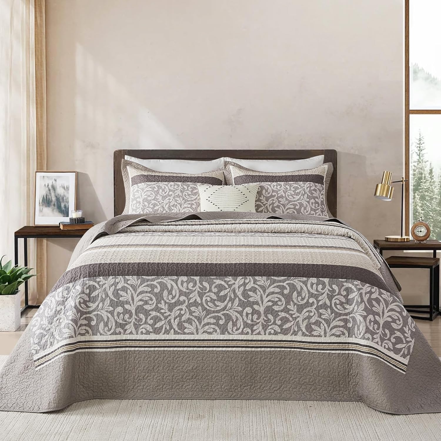 FineStichery Farmhouse King Bedspread Set 120x120