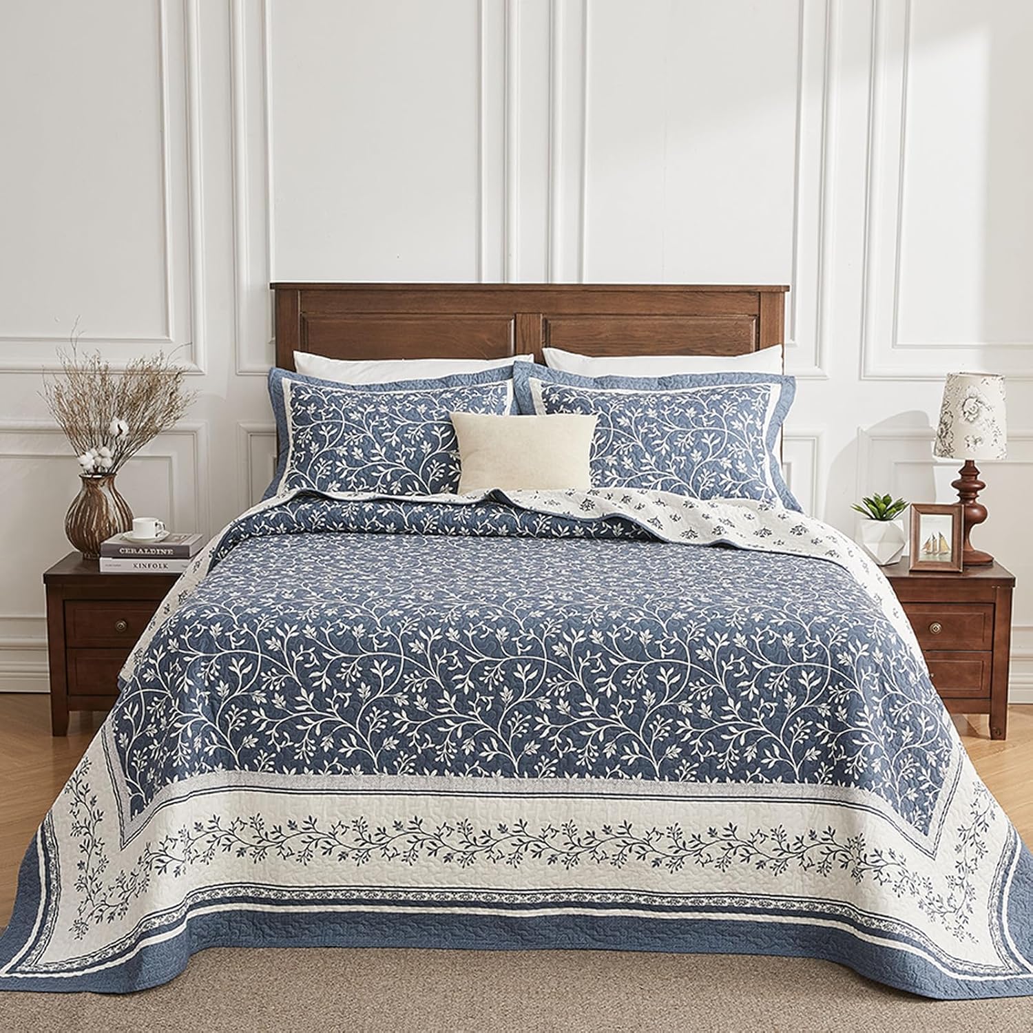PANGUSHAN 102x120 Cotton Bedspread Set Reversible