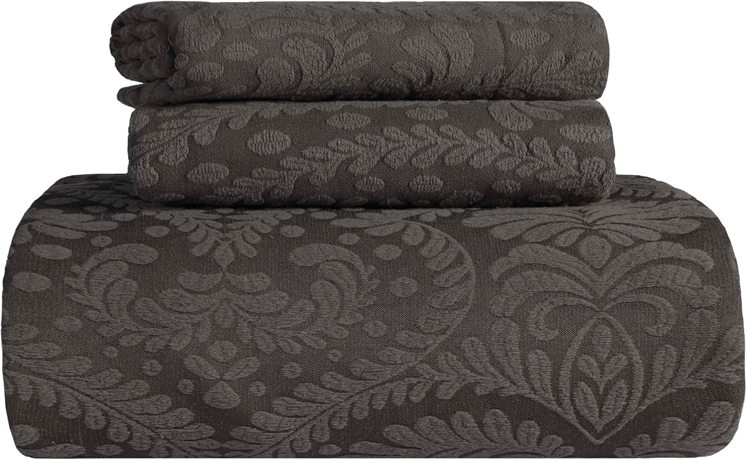 Superior Aspen Cotton Blend 2 Piece Bedspread Set Charcoal